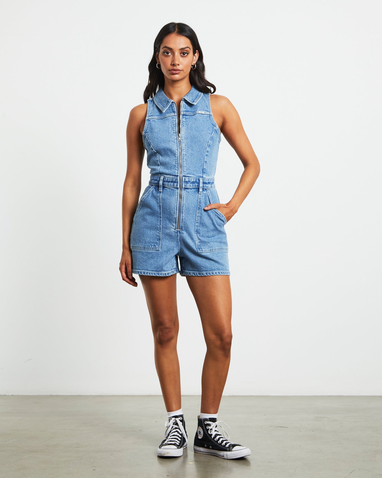 Victoria Romper in Manifesto Blue