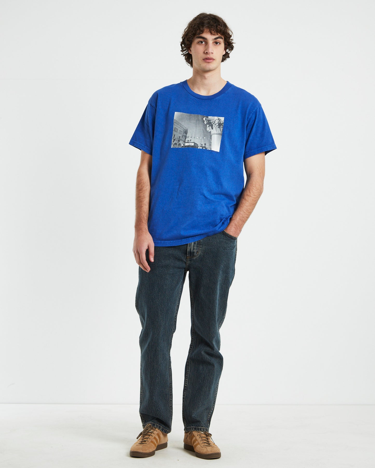 Heavy Venice Short Sleeve T-Shirt in Blue