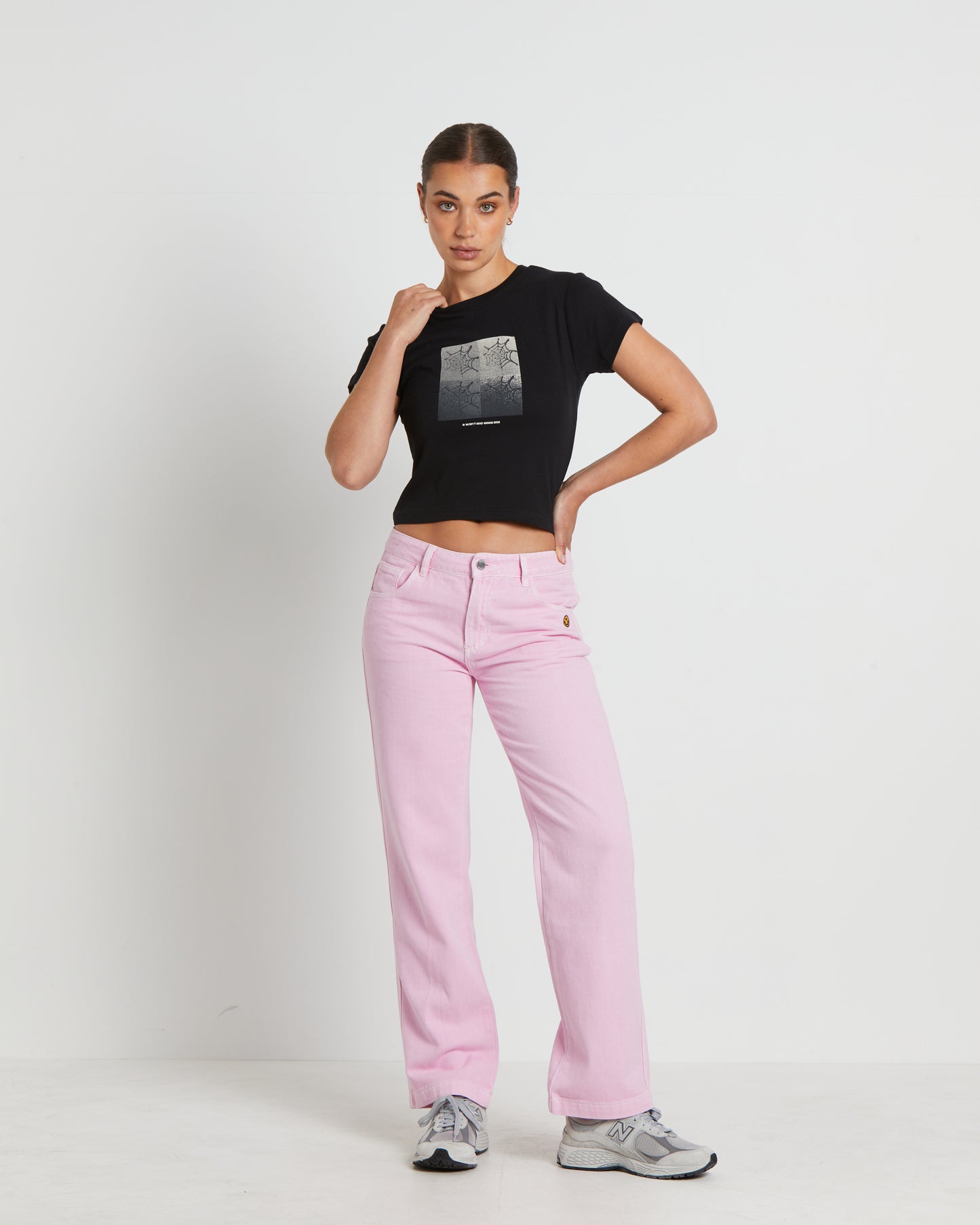 Web Baby Tee in Black