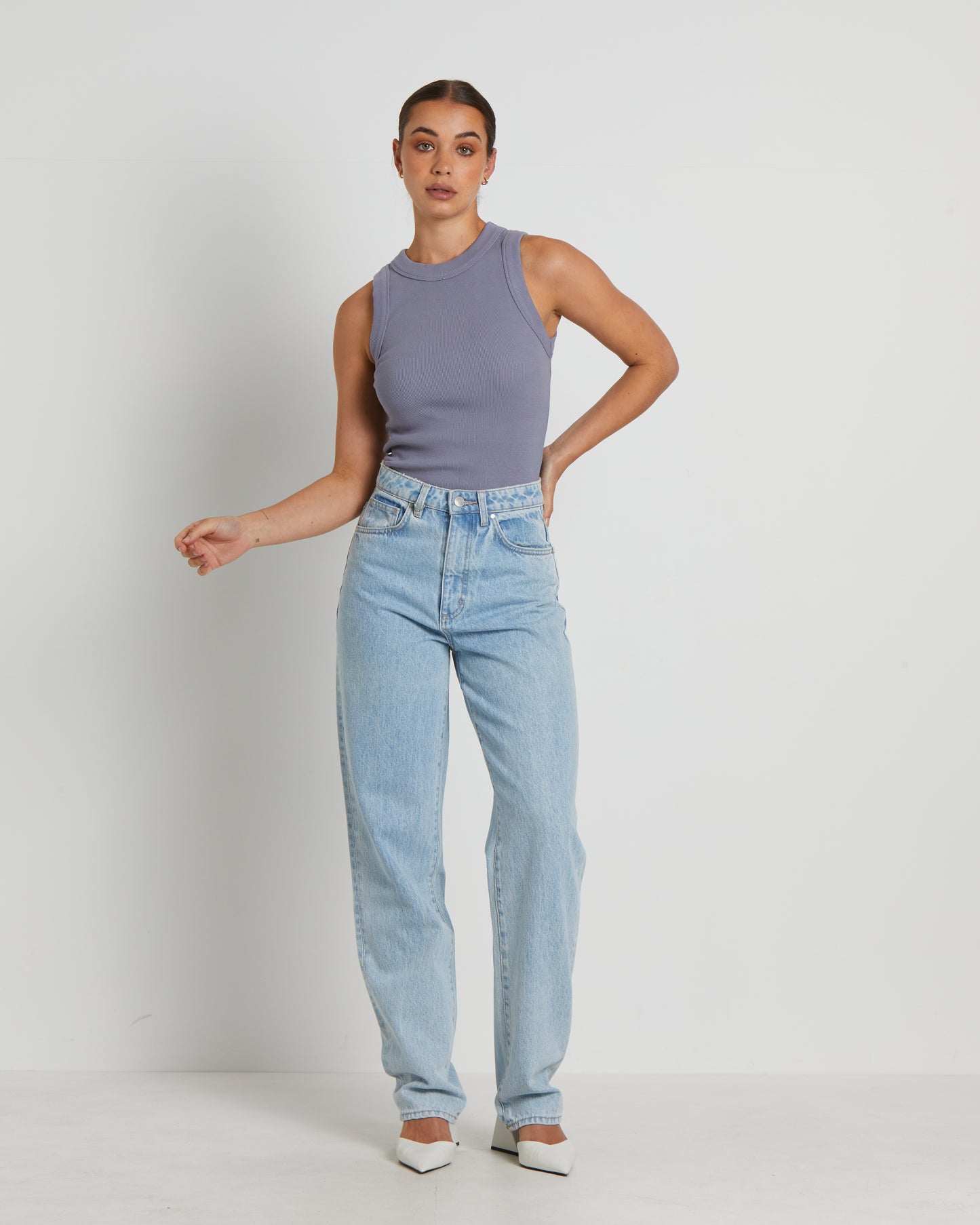 Jonesy Singlet in Slate Grey