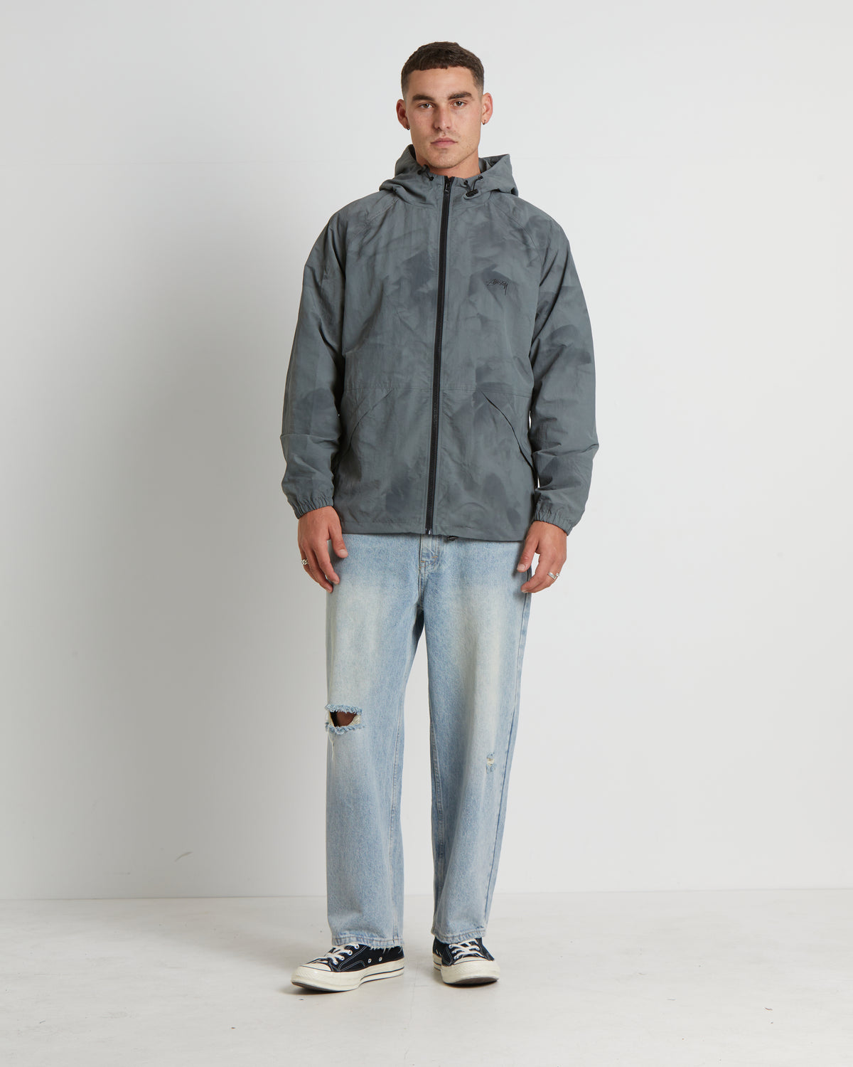 Stussy Wave Dye Jacket in Grey GREY
