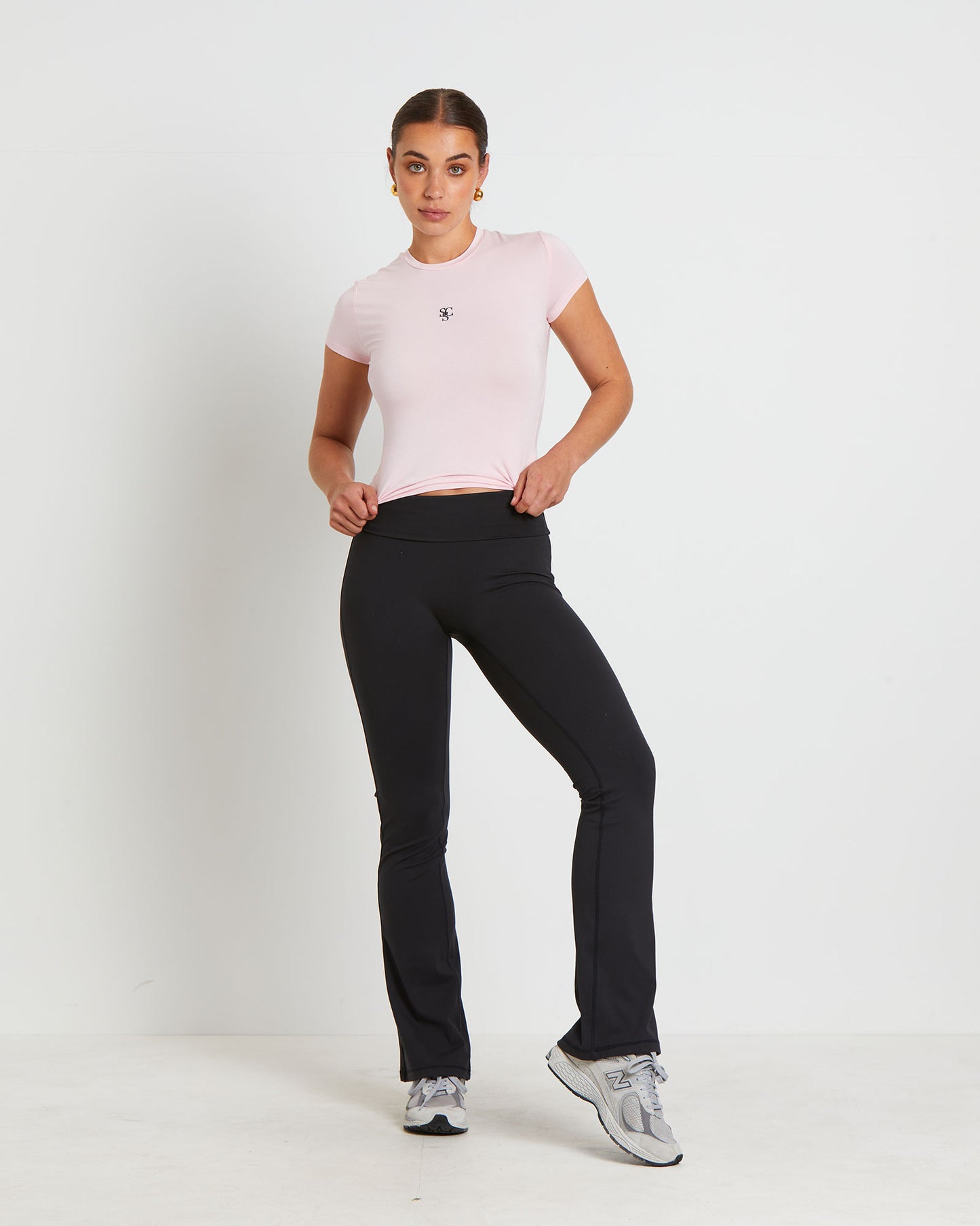 Subtitled Sports Club Fitted Tee in Ballet Pink