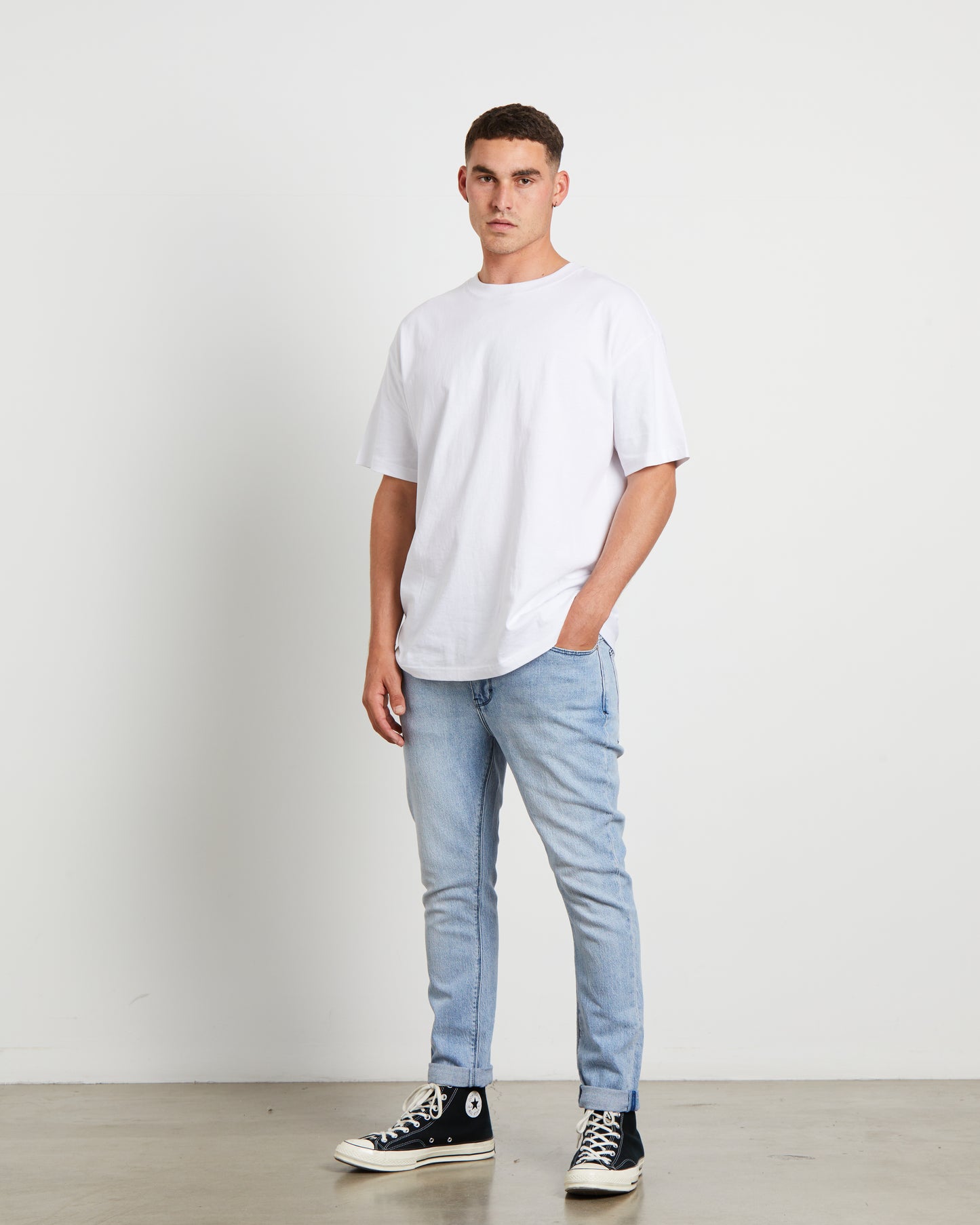 A Dropped Slim Denim Jeans Rossi
