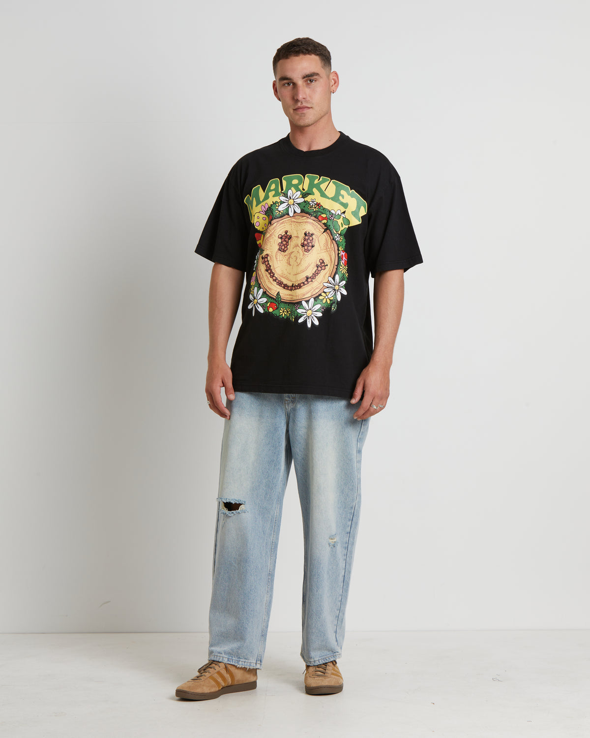 Smiley Decomposition Short Sleeve T-Shirt in Vintage Black VINTAGE BLACK
