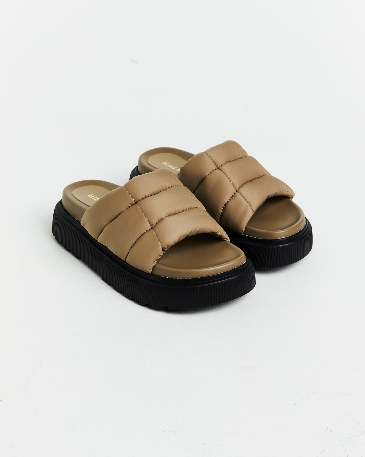 Viviane Slides in Latte Natural