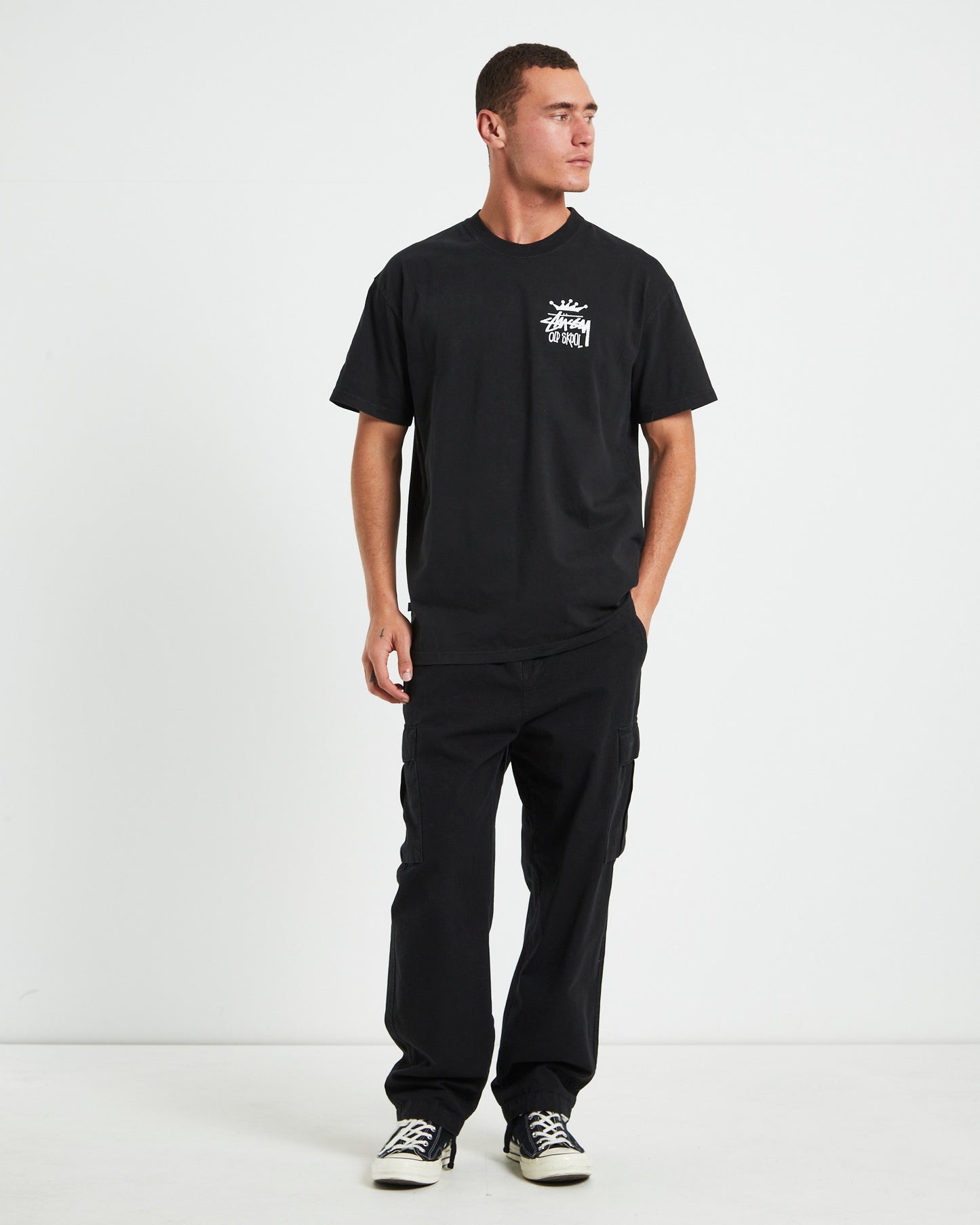 Old Skool Heavyweight Short Sleeve T-Shirt in Black