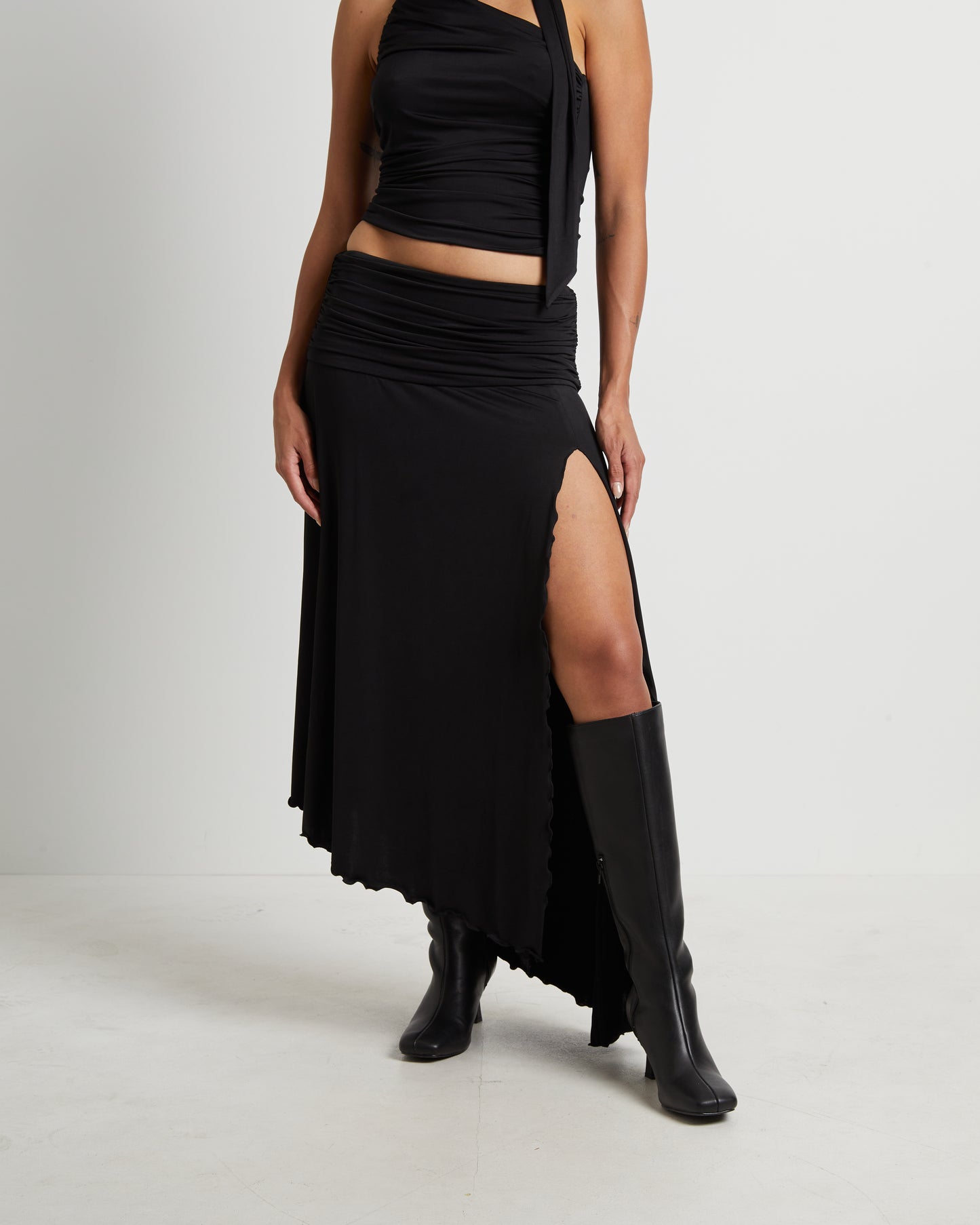 Florence Fairy Hem Maxi Skirt in Black