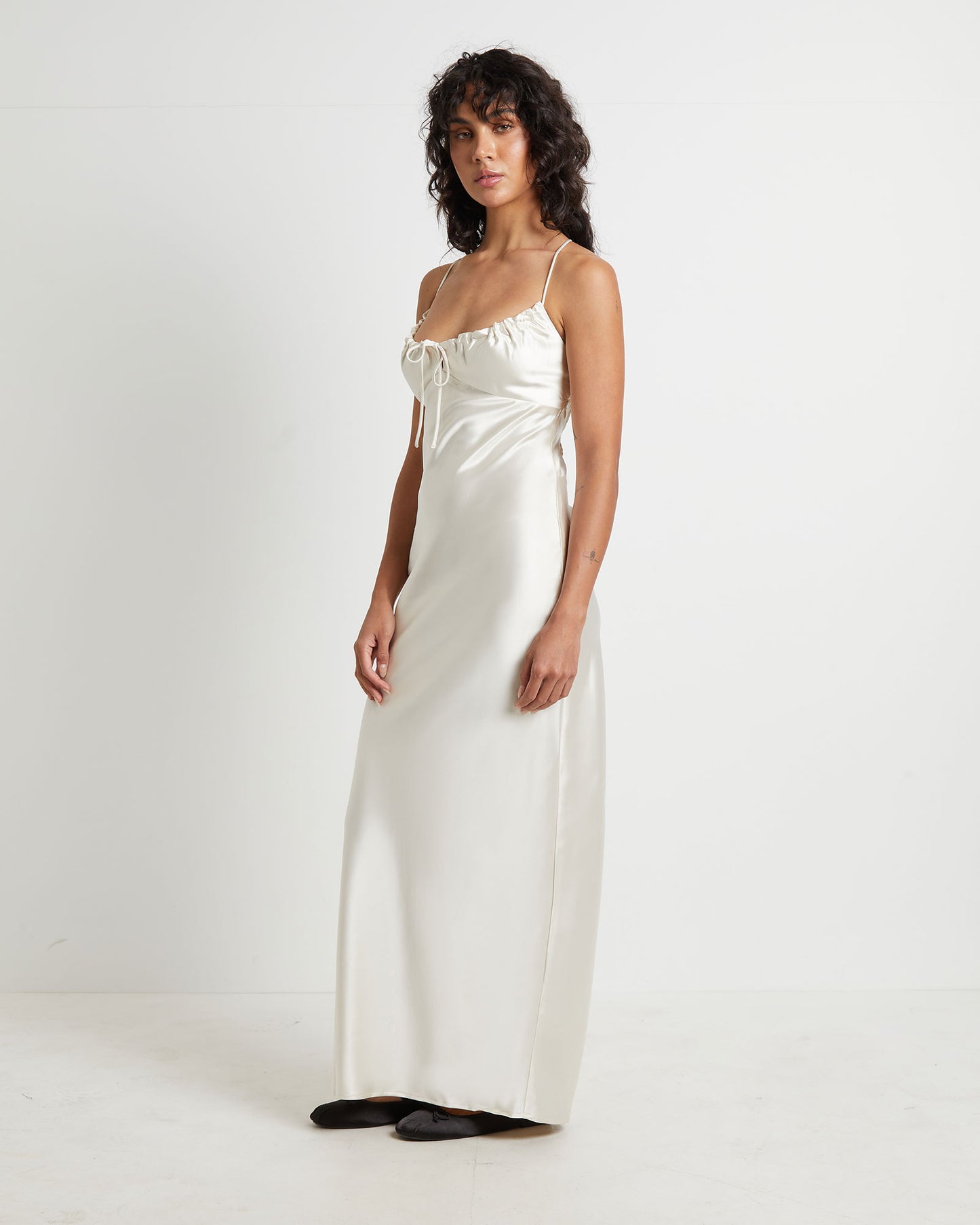 Ruby Romantic Slip Maxi Dress in Ivory