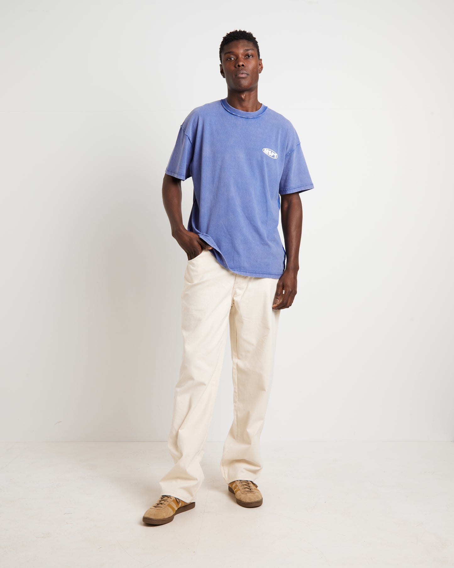 Acetime Reverse Short Sleeve T-Shirt in Acid Blue Print