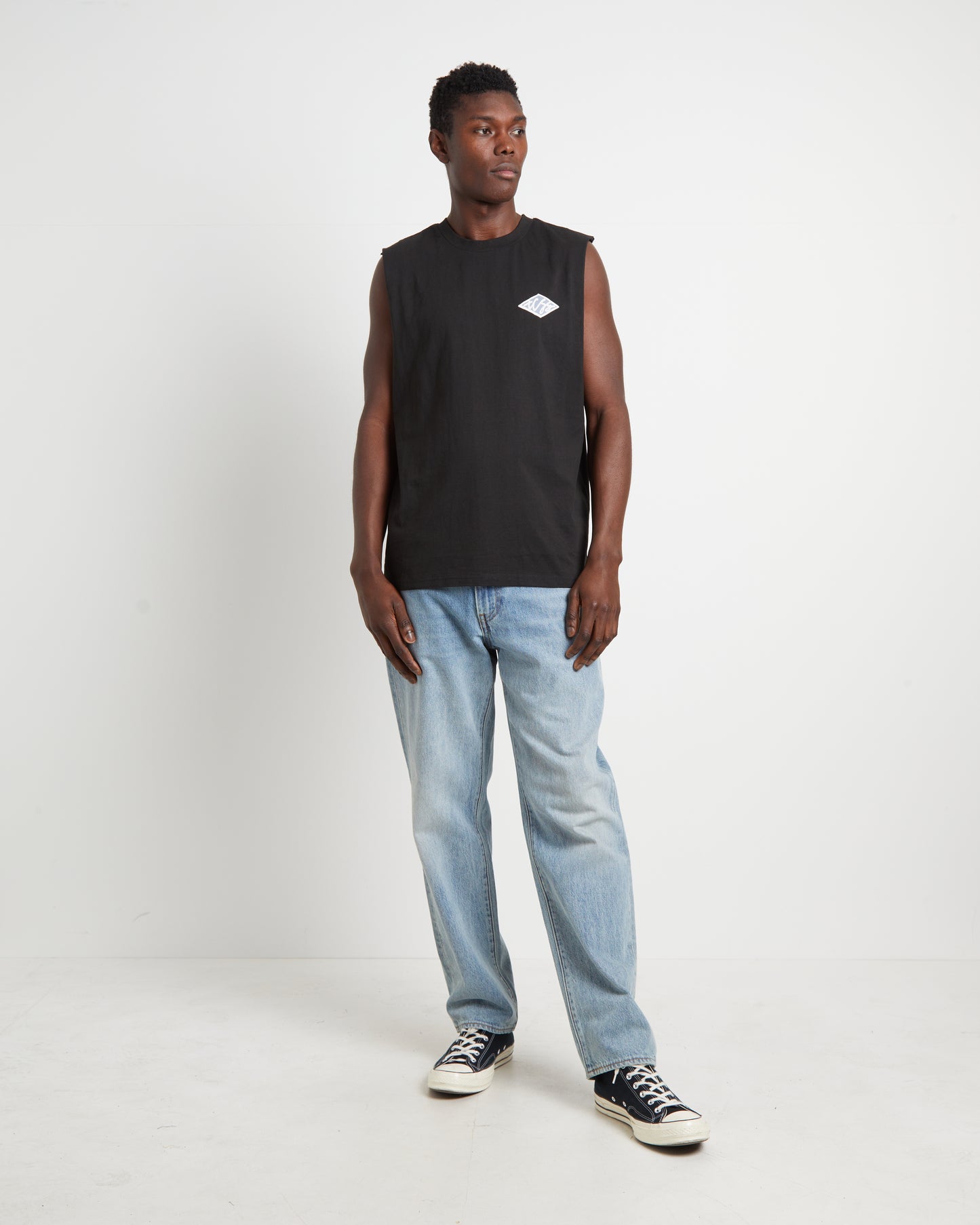Scribble Muscle Tee in Black