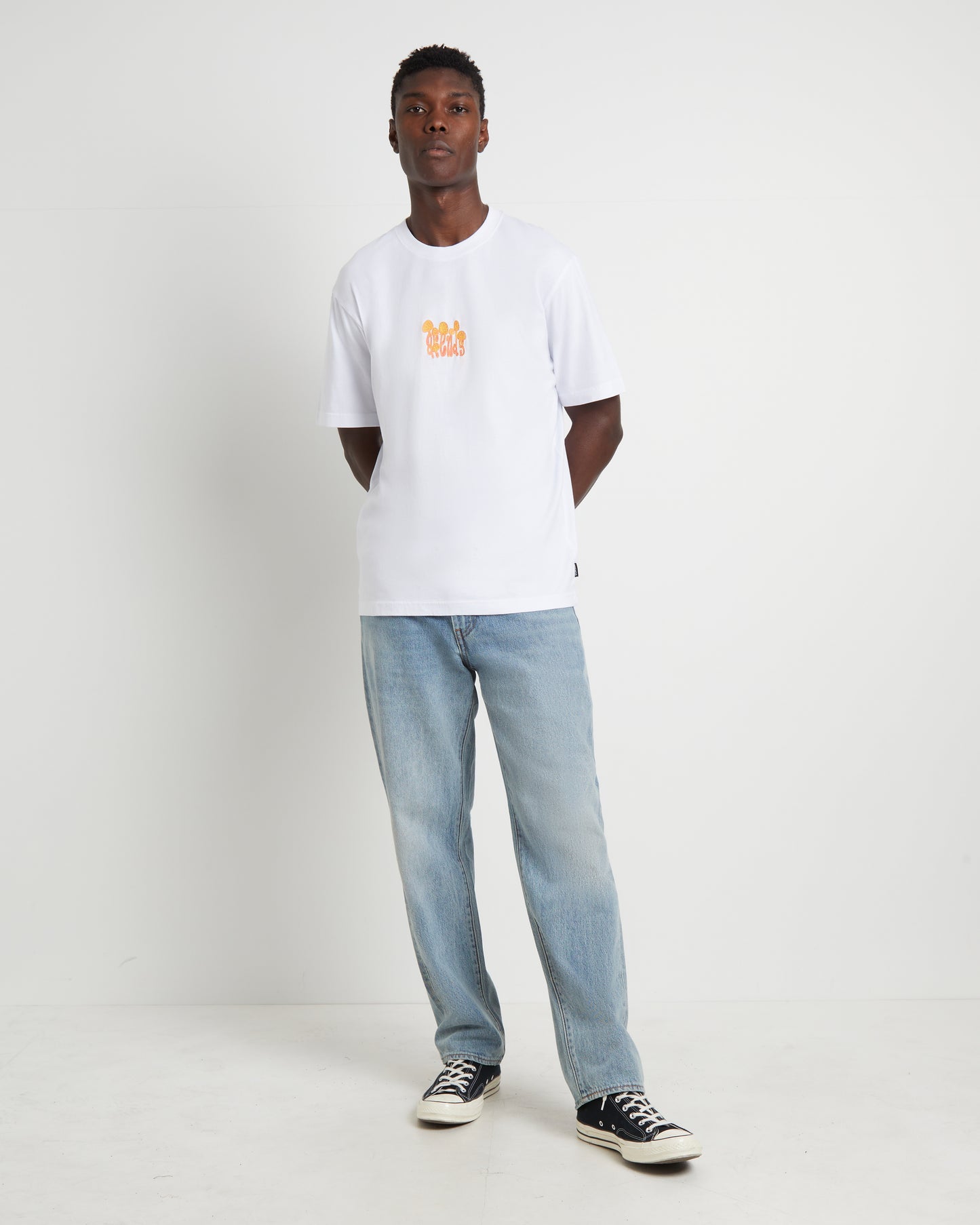 Psychedelic Retro Fit Short Sleeve T-Shirt in White