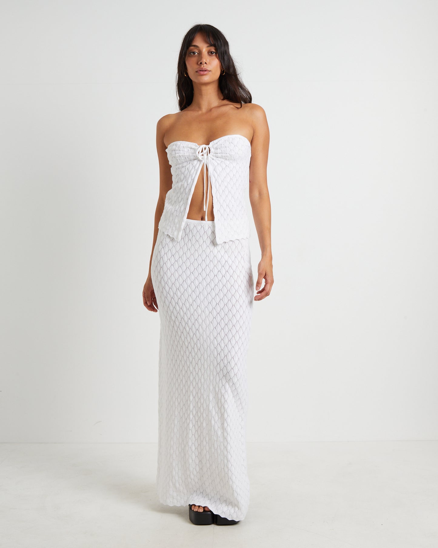 Josie Crochet Tie Front Top