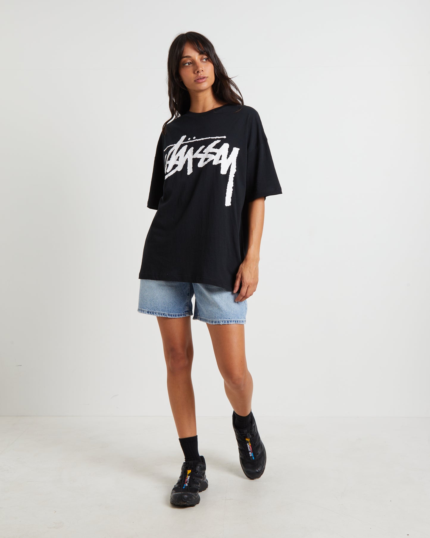 Bigger Stock Relaxed Short Sleeve T-Shirt in Black