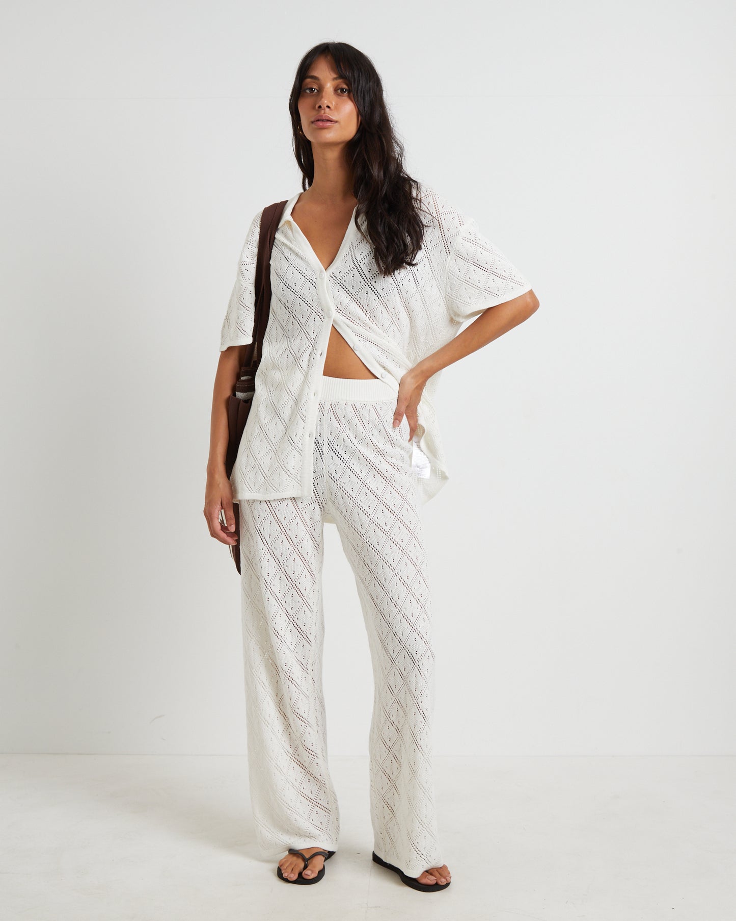 Lexi Crochet Pants in White