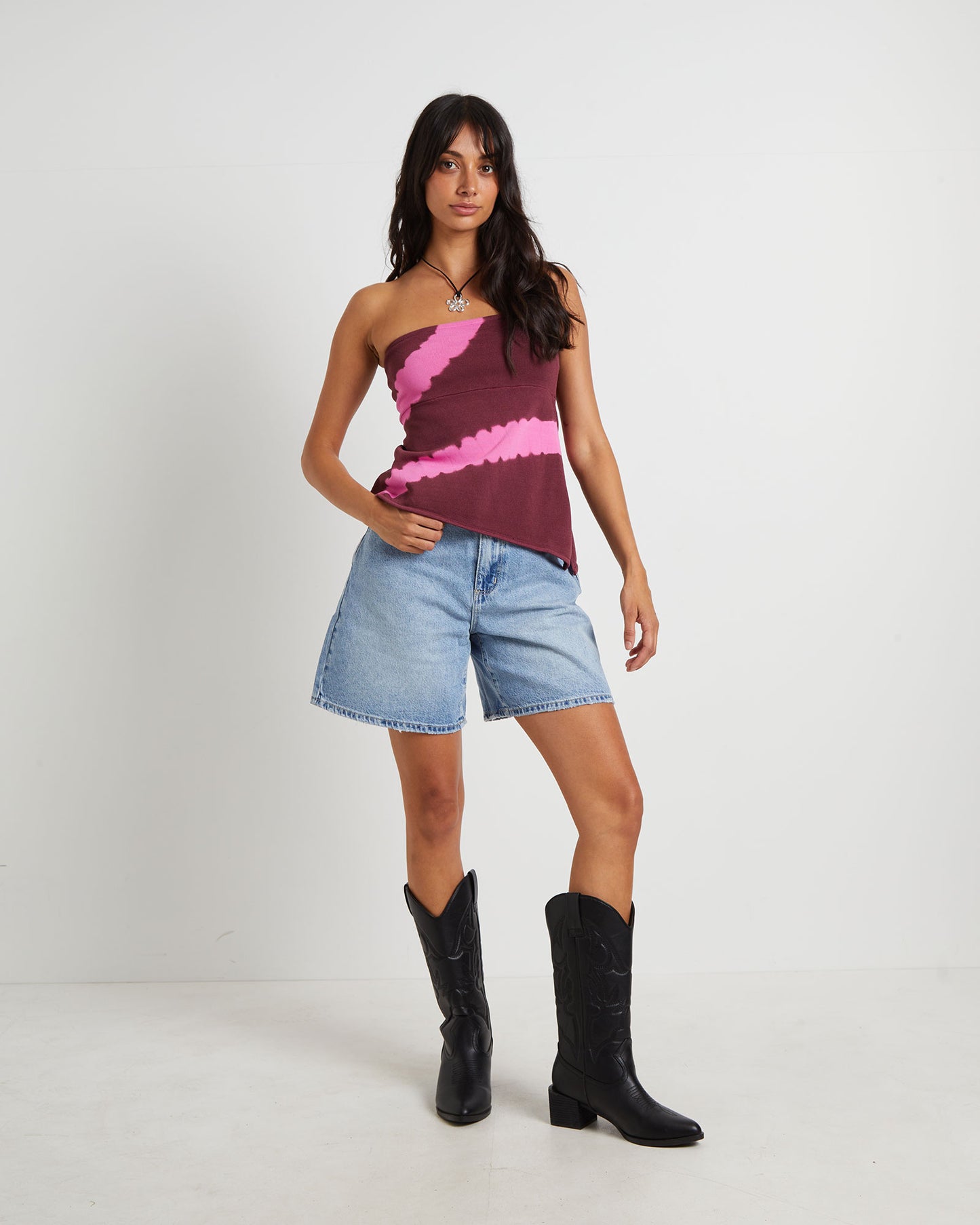 Margot Longline Knit Bandeau Top in Assorted