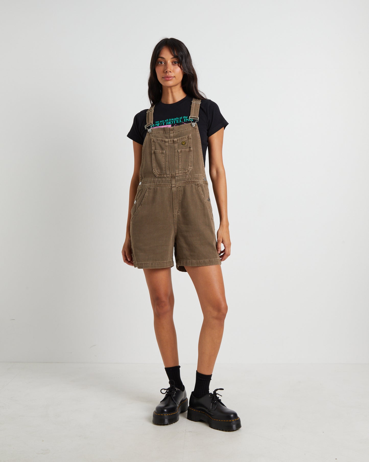 Heavenly People Short Overalls in Chocolate