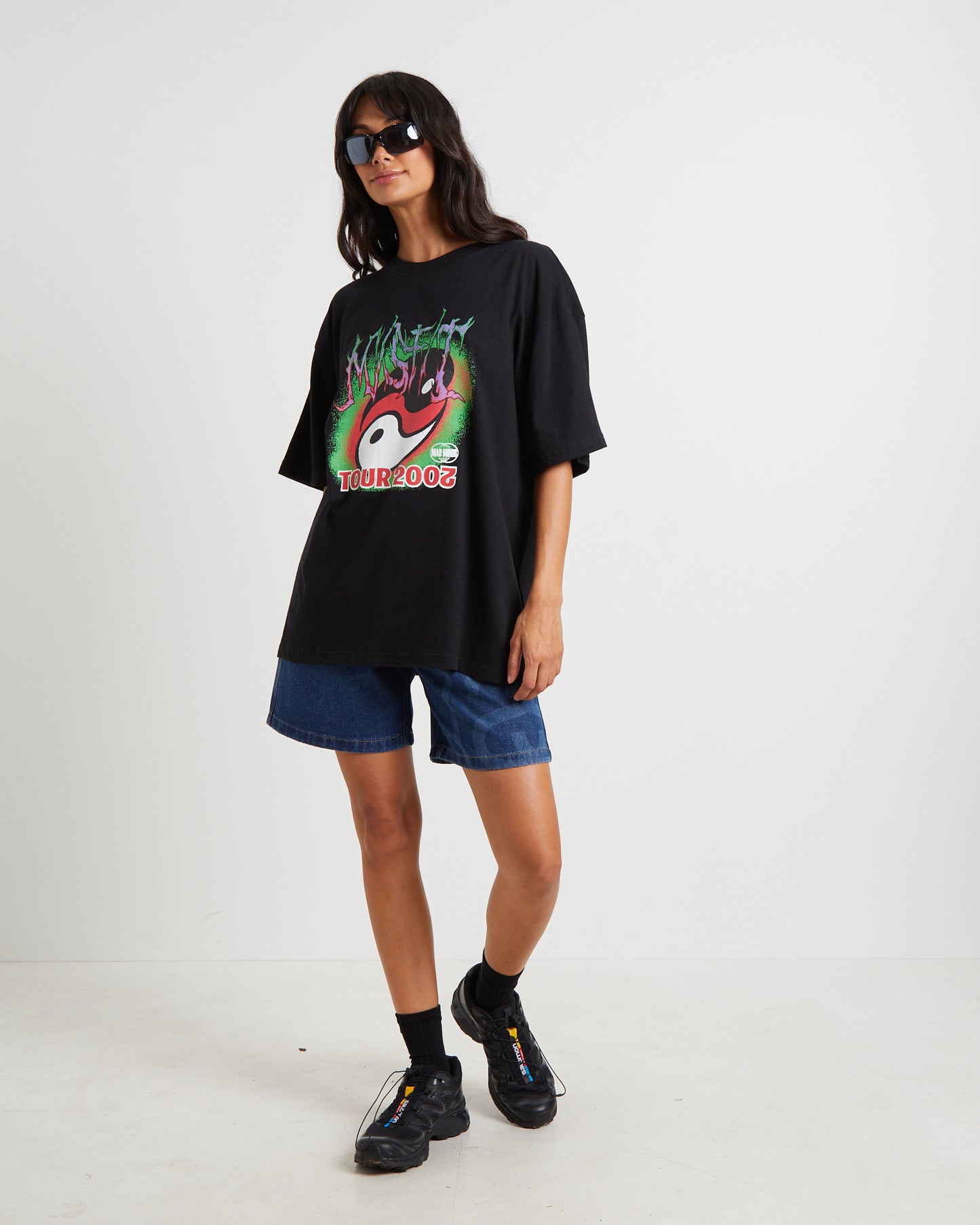Too Wrist Oversized T-Shirt in Black