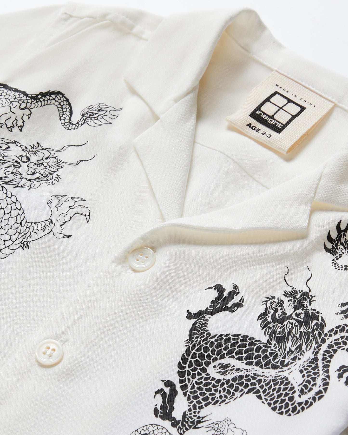 Boys Draco Short Sleeve Resort Shirt in White