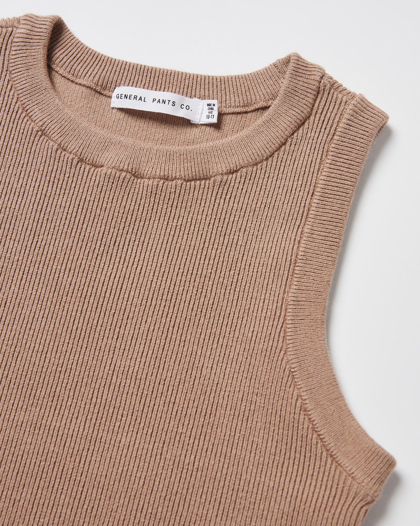 Teen Girls Luxe Knitted Tank Top in Tan