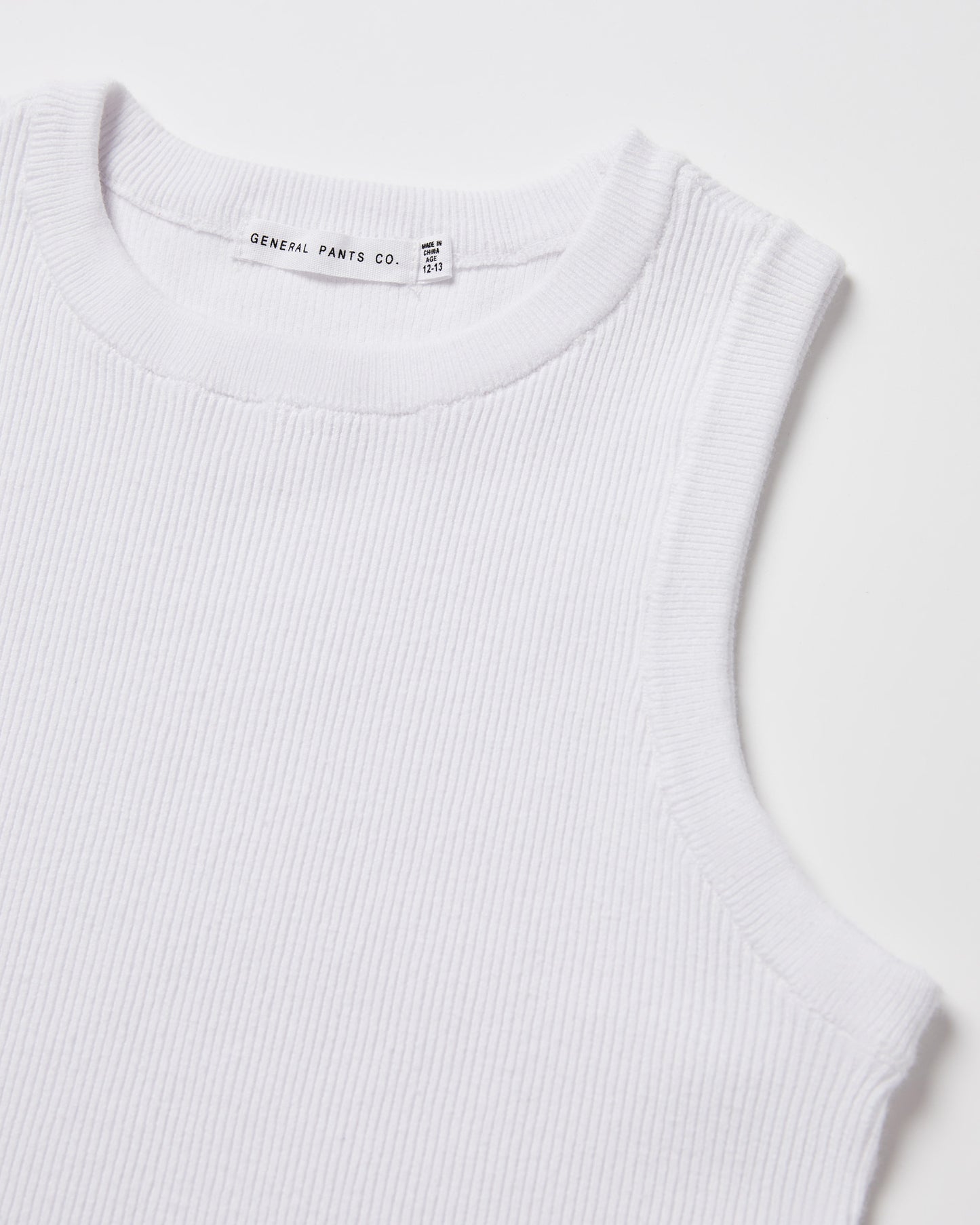 Teen Girls Luxe Knitted Tank Top White