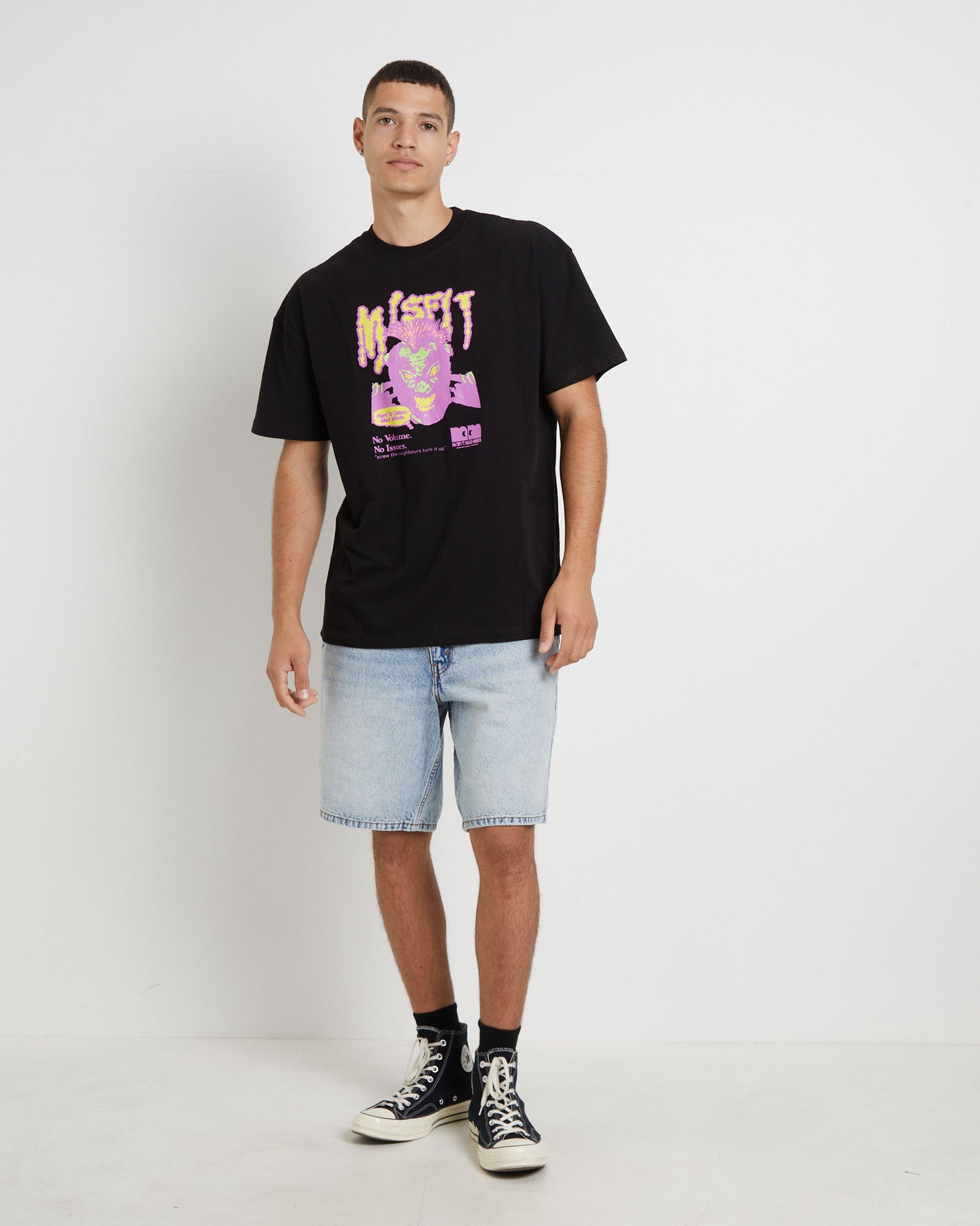 New Issues 50-50 Short Sleeve T-Shirt in Washed Black