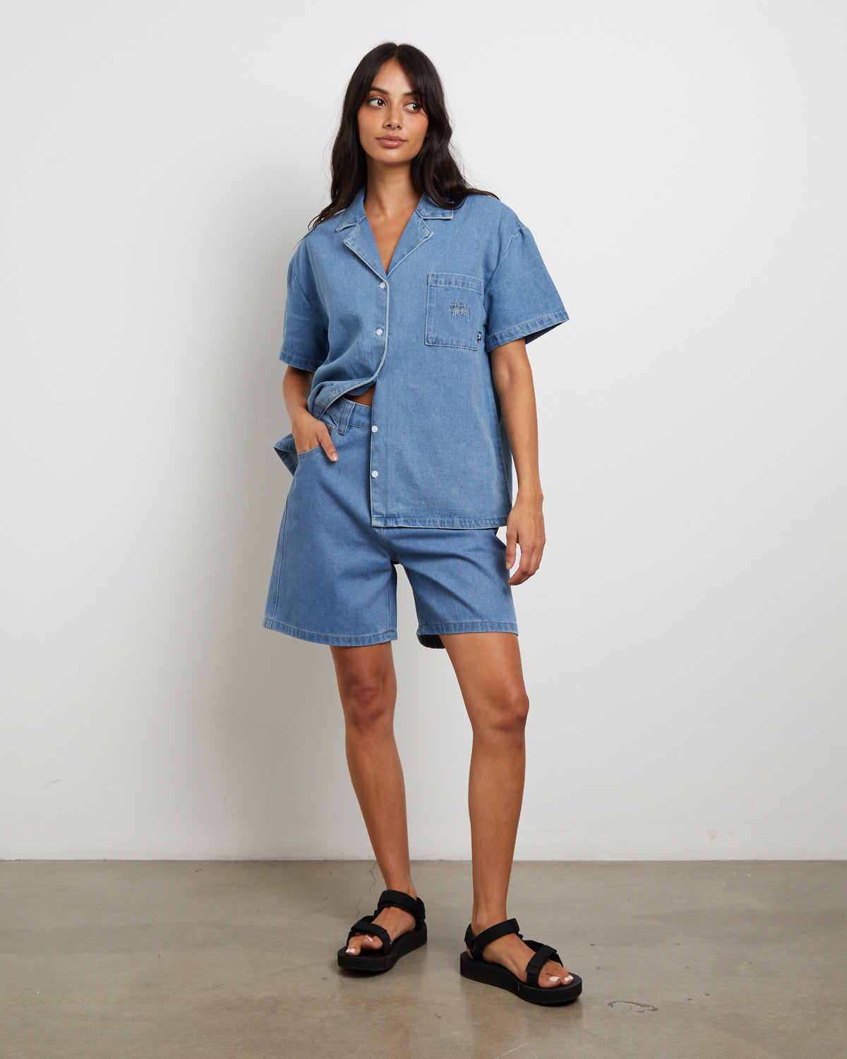 Stussy Denim Shorts in Mid MID BLUE