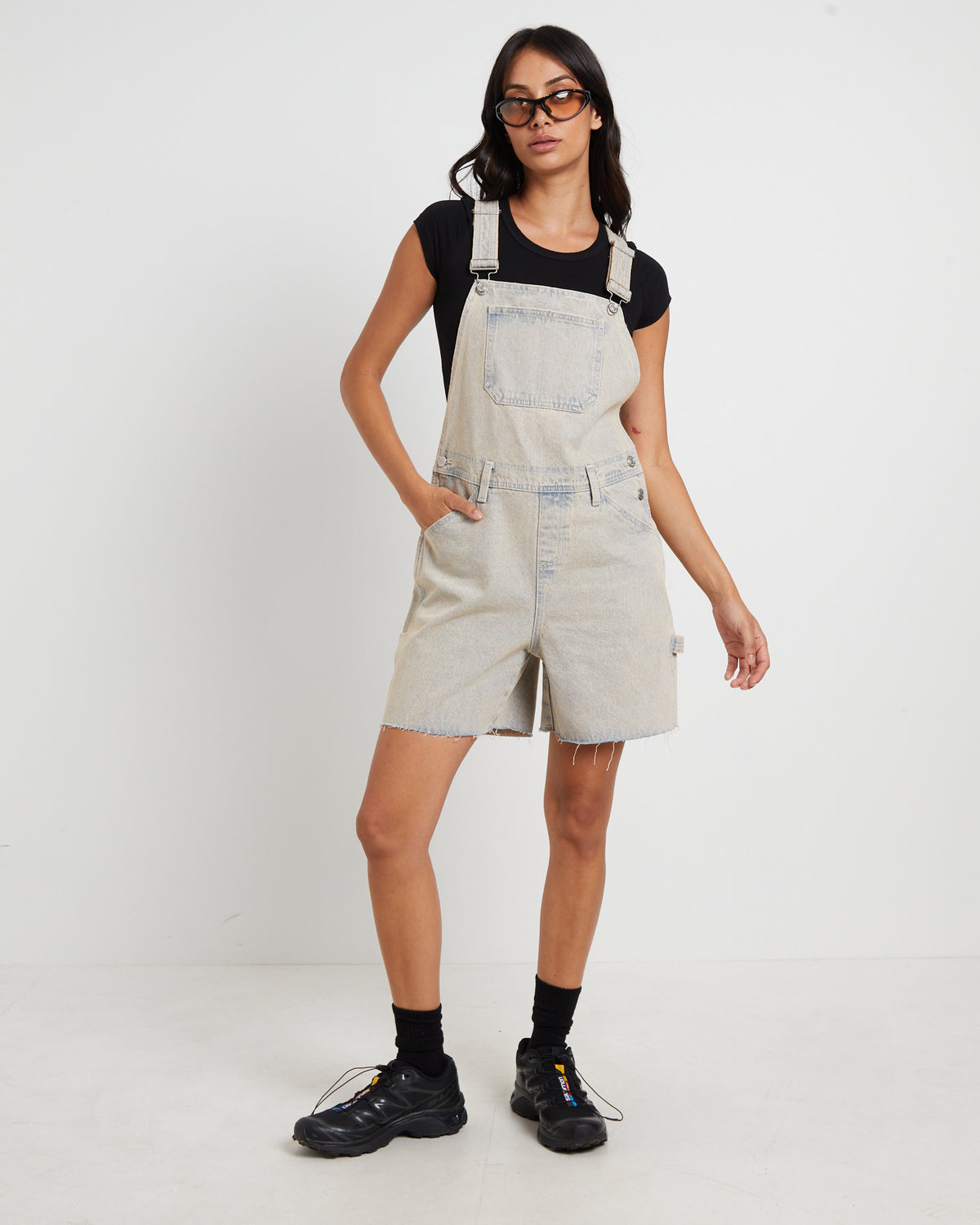 Longline Overdye Overalls in Peachy PEACH
