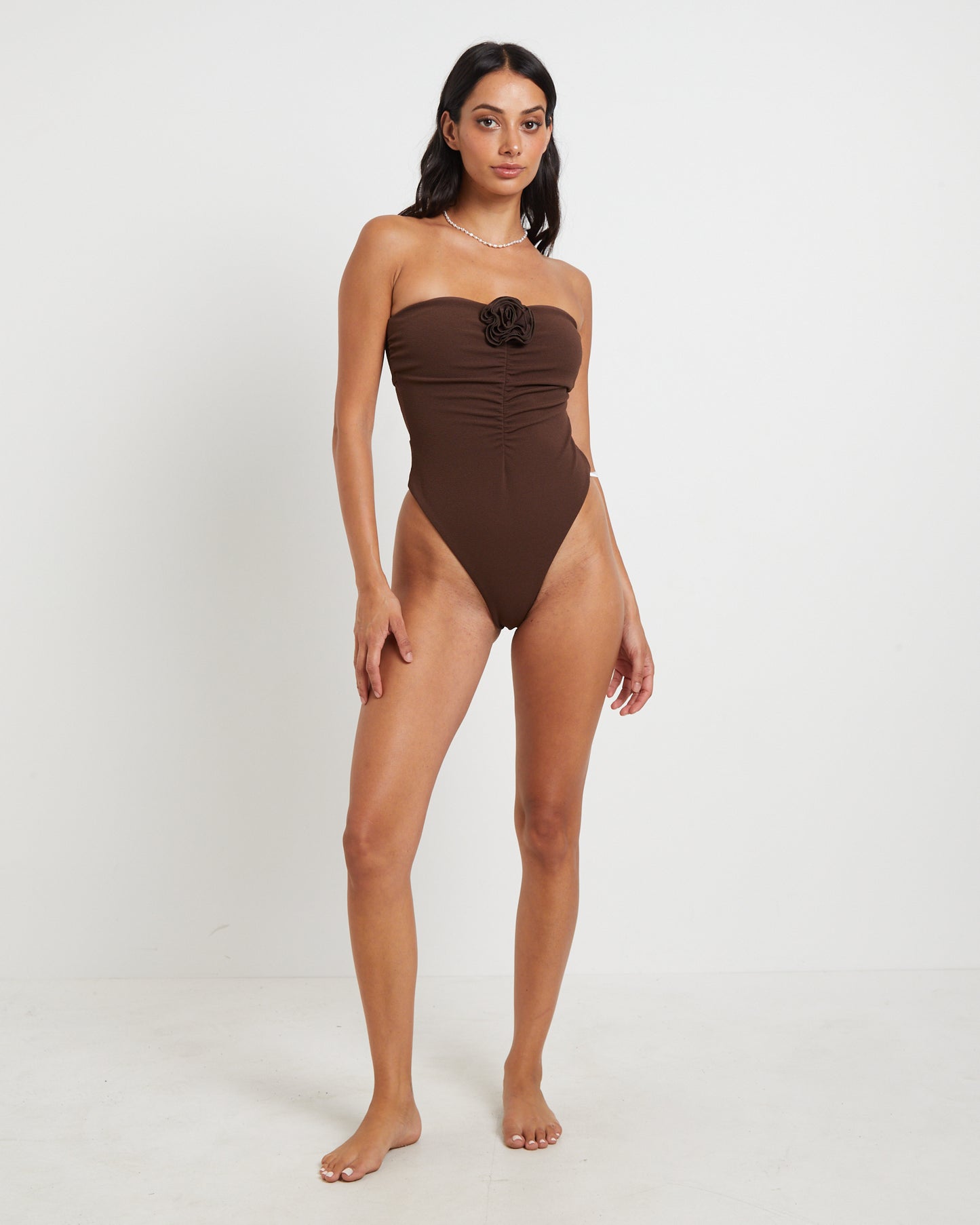 Banksy Corsage One Piece in Chocolate