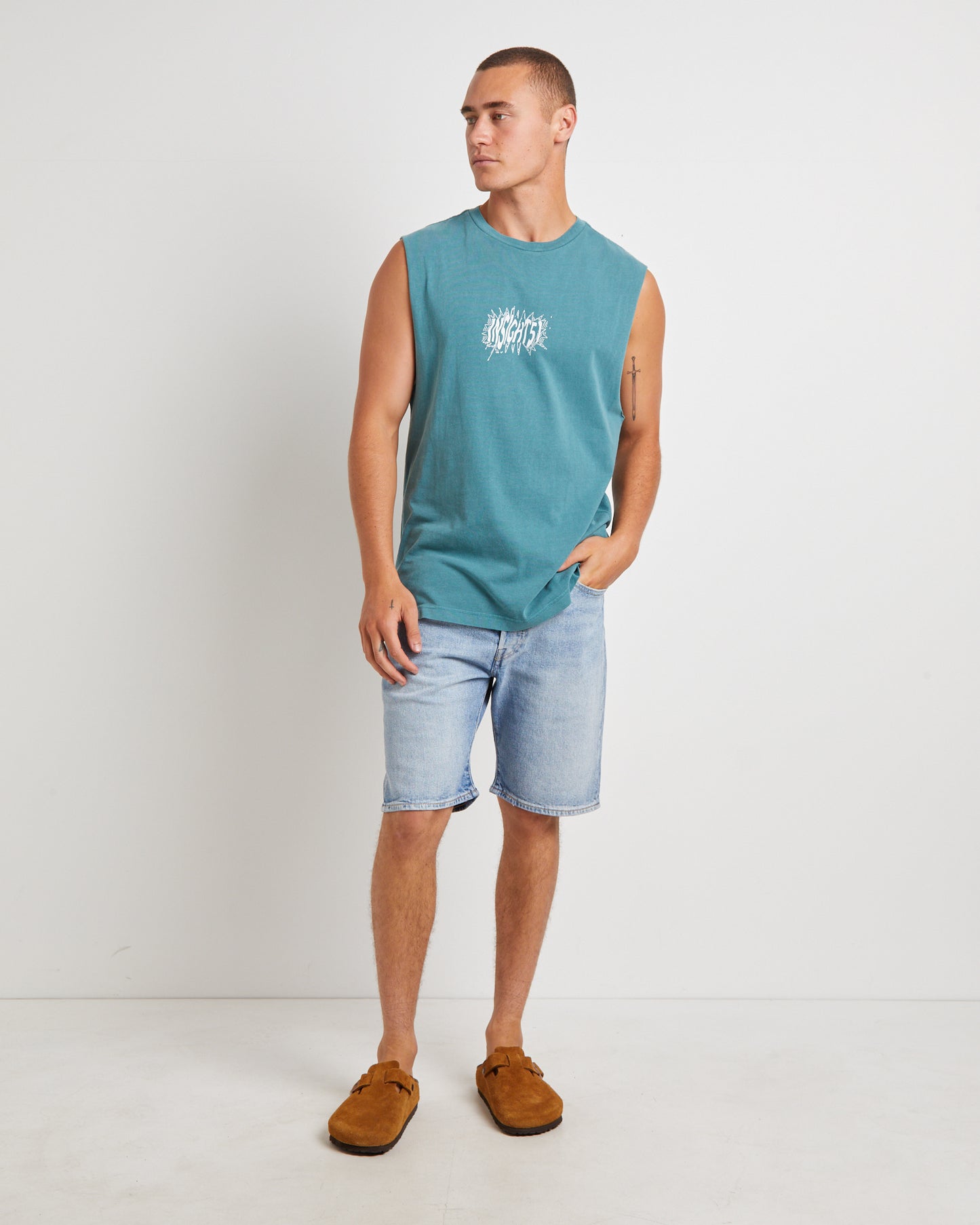 Fragment Muscle Tee in Teal