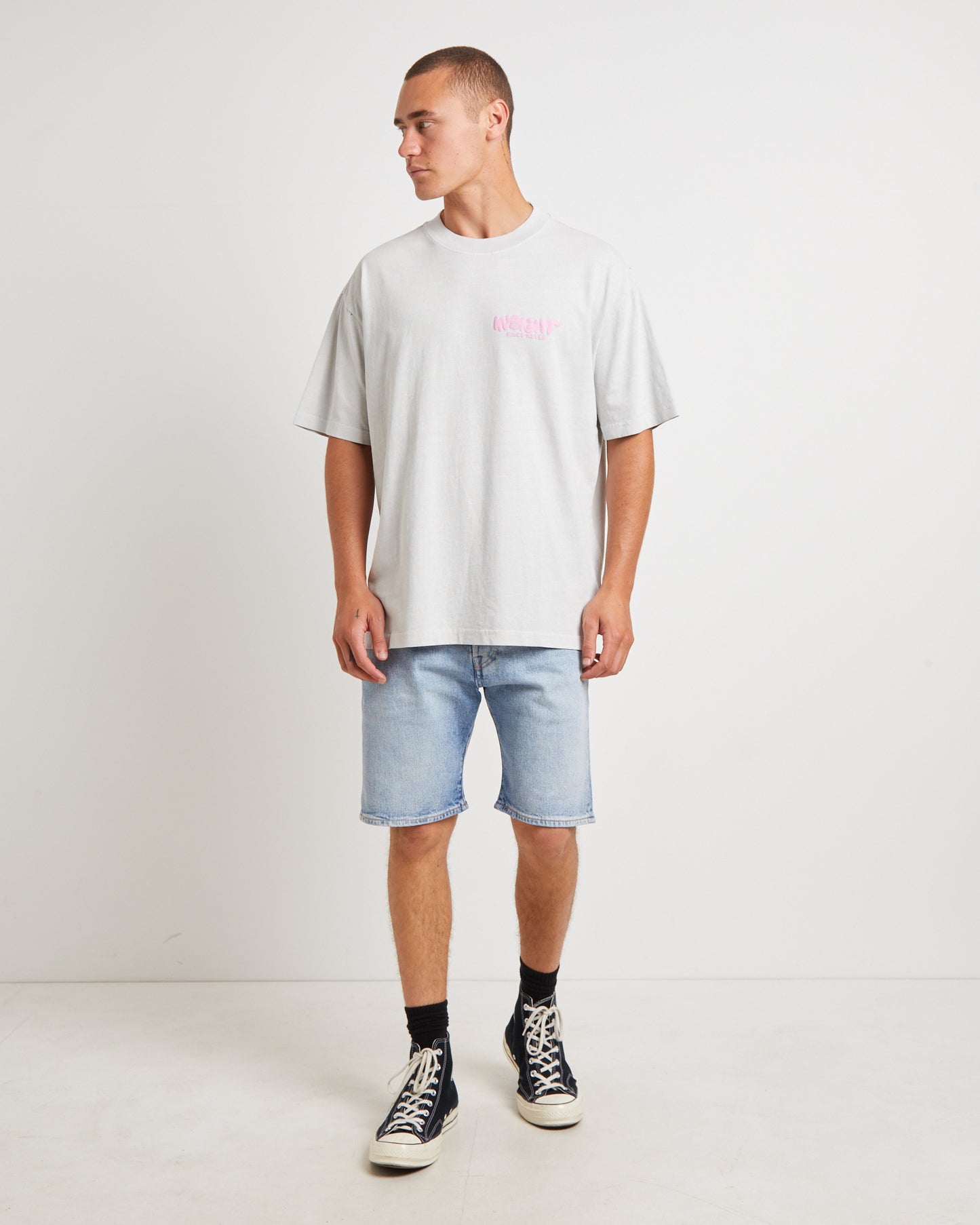 Narli Oversized Short Sleeve T-Shirt in Ash Grey