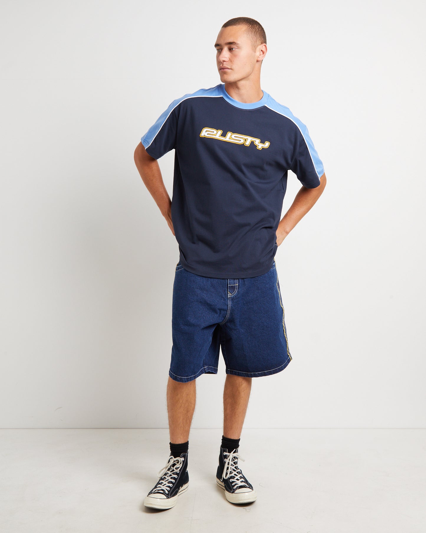 Straight Shooter Short Sleeve T-Shirt in Navy