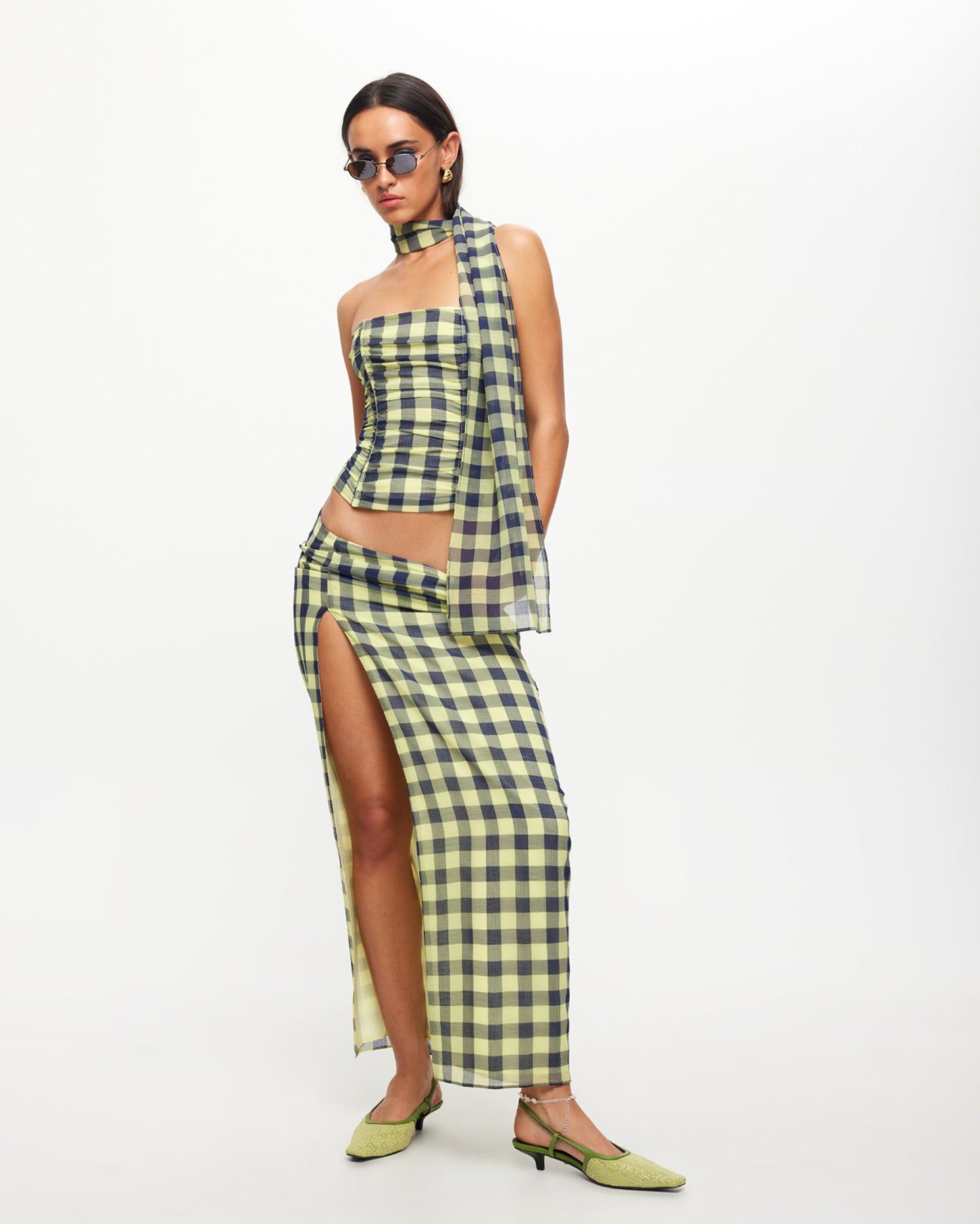 Island Bodice in Navy Check