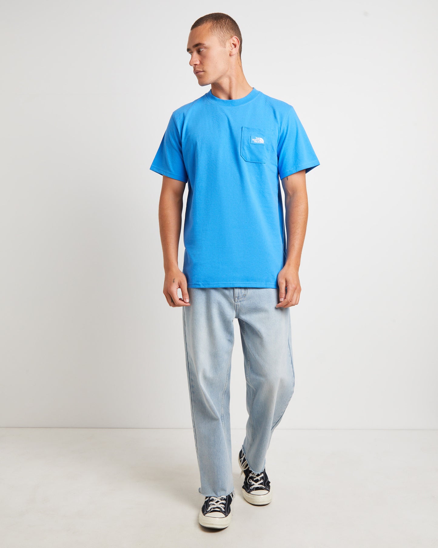 Short Sleeve Heritage Patch Pocket T-Shirt in Super Sonic Blue