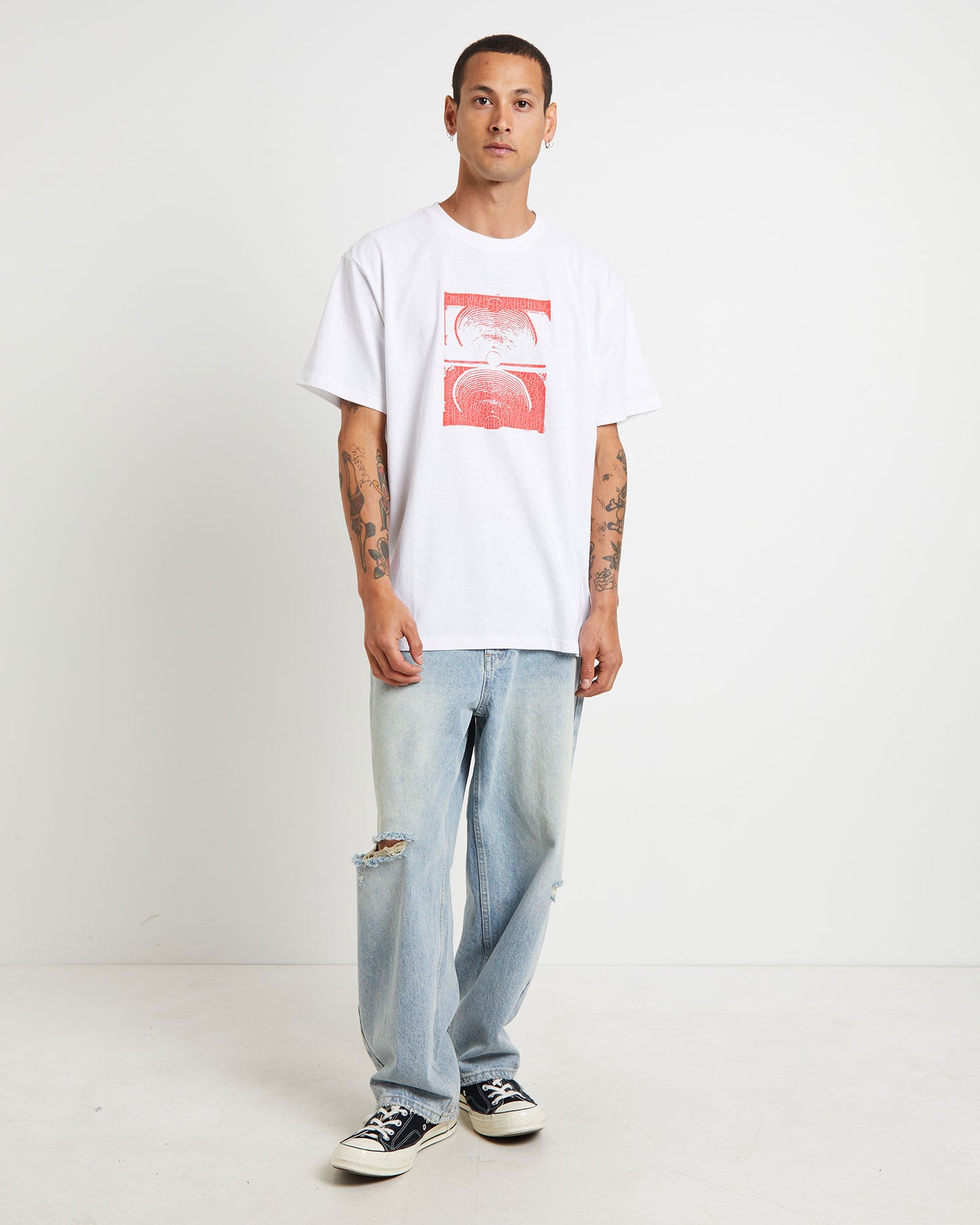Cracked Crux Short Sleeve T-Shirt in White