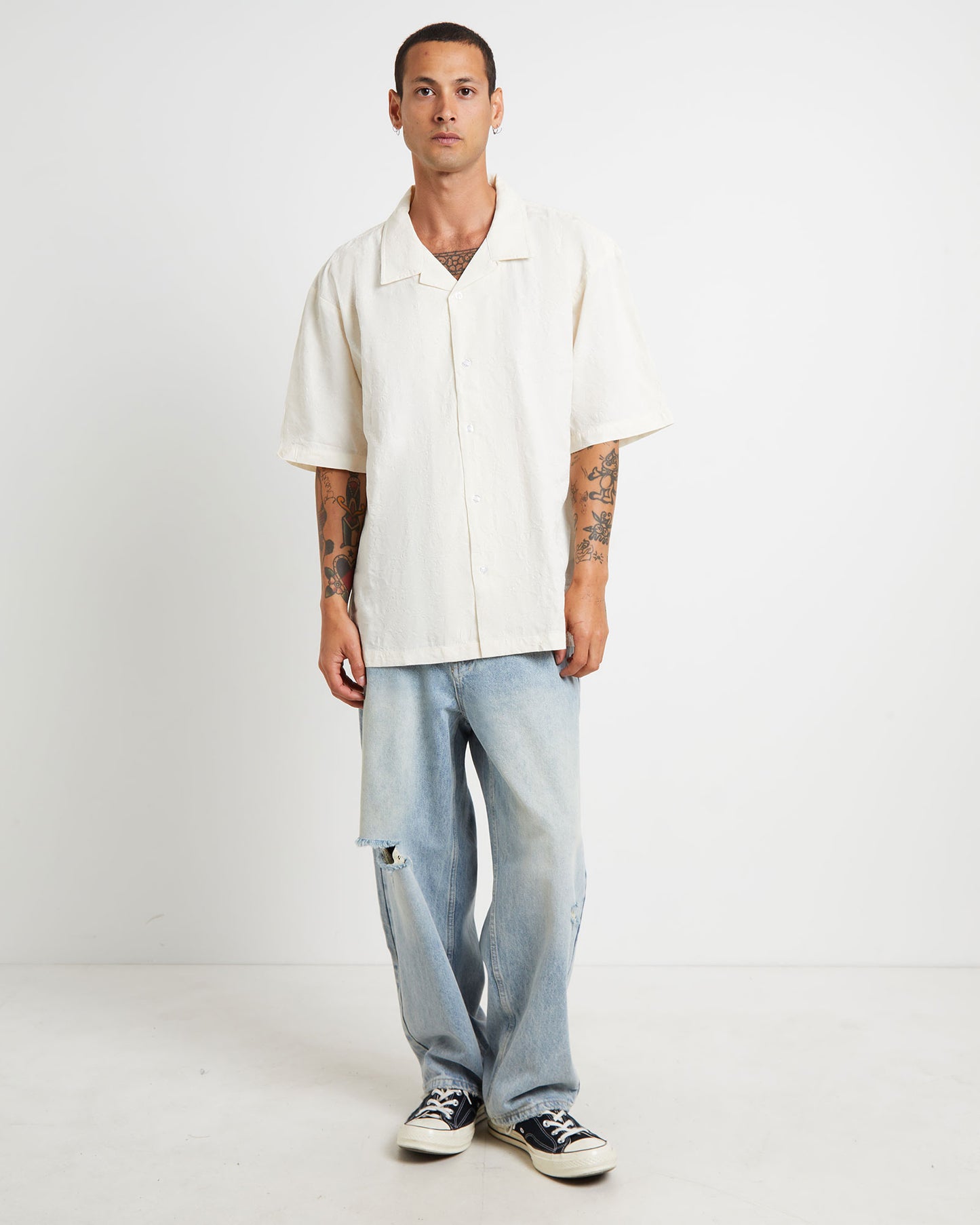 CA Tension Short Sleeve Shirt in Bone