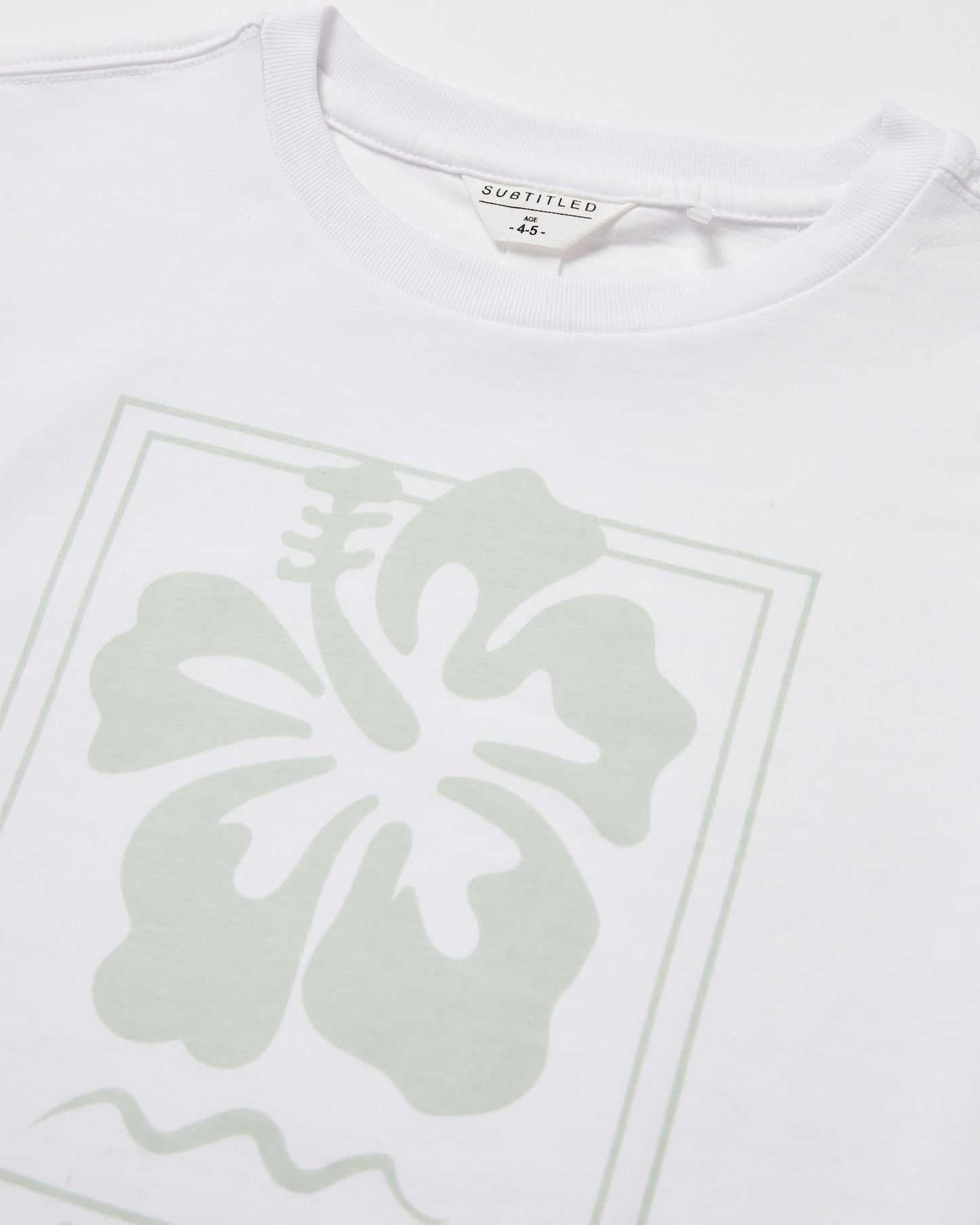 Teens Girls Hibiscus Oversized T-Shirt in White