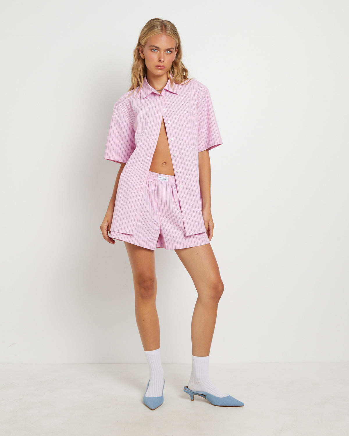 Matilda Short Sleeve Shirt in Pink Pink
