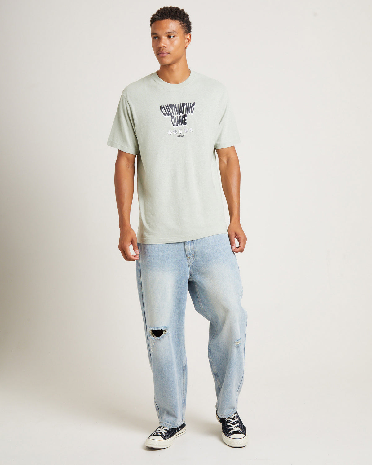 Proclaim Hemp Retro Fit Short Sleeve T-Shirt in Eucalyptus GREEN
