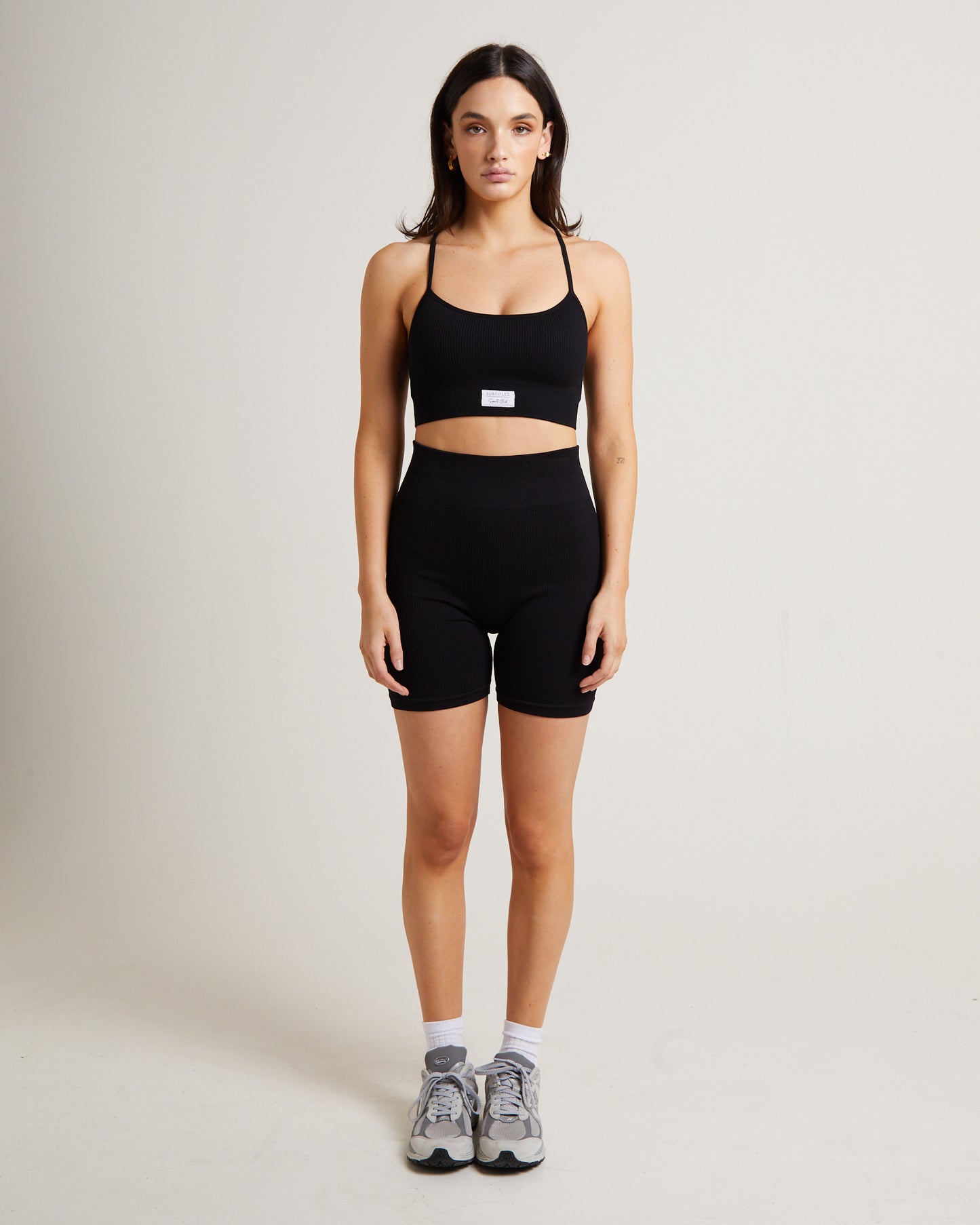 T Back Seamless Sports Bra in Black
