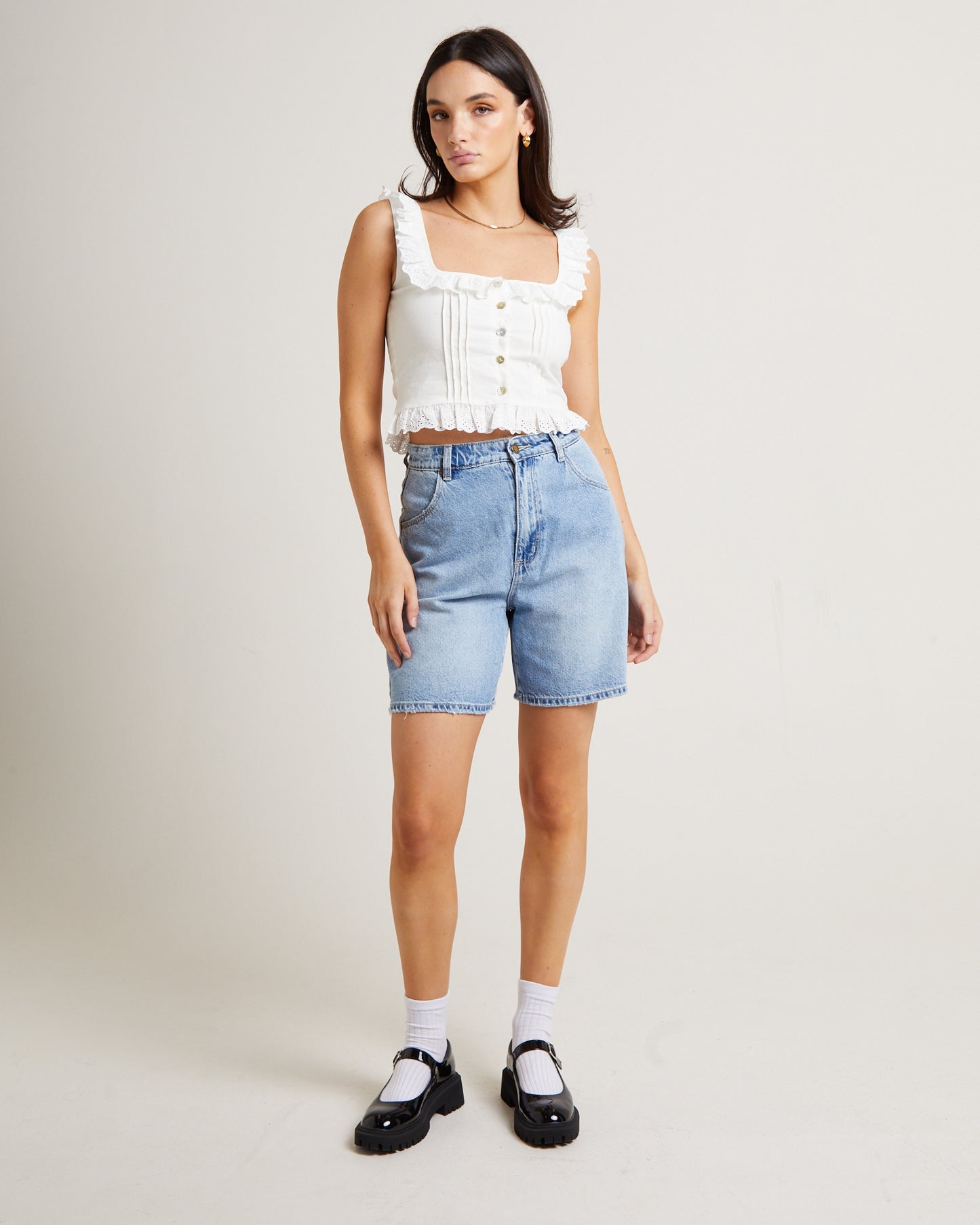 Birkin Lace Camisole Top in White