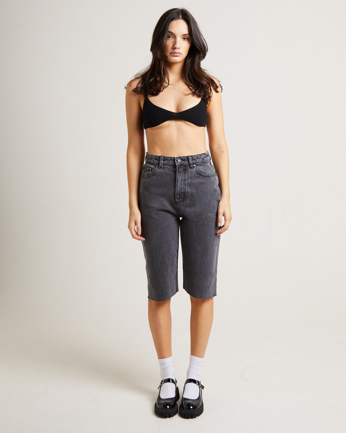Sade Denim Jorts in Ash ASH BLACK