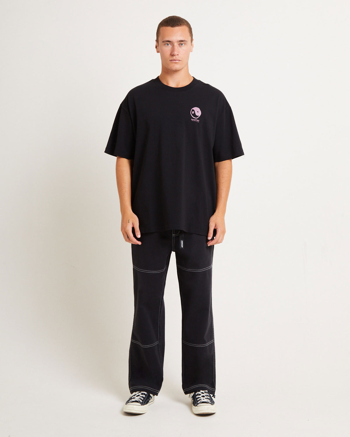 Peace Corp Short Sleeve T-Shirt in Black BLACK