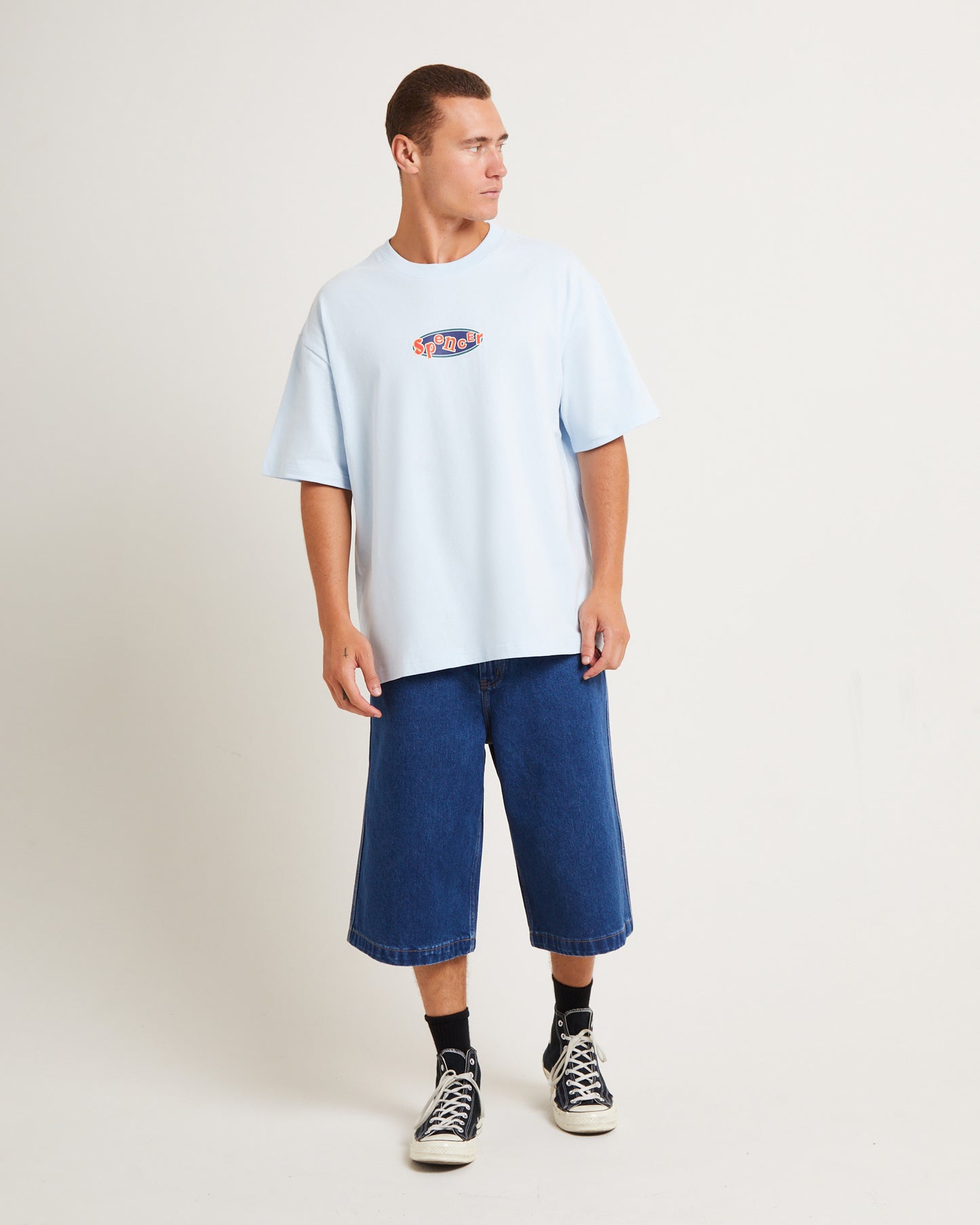 3/4 Skate Denim Jorts in Y2K Indigo