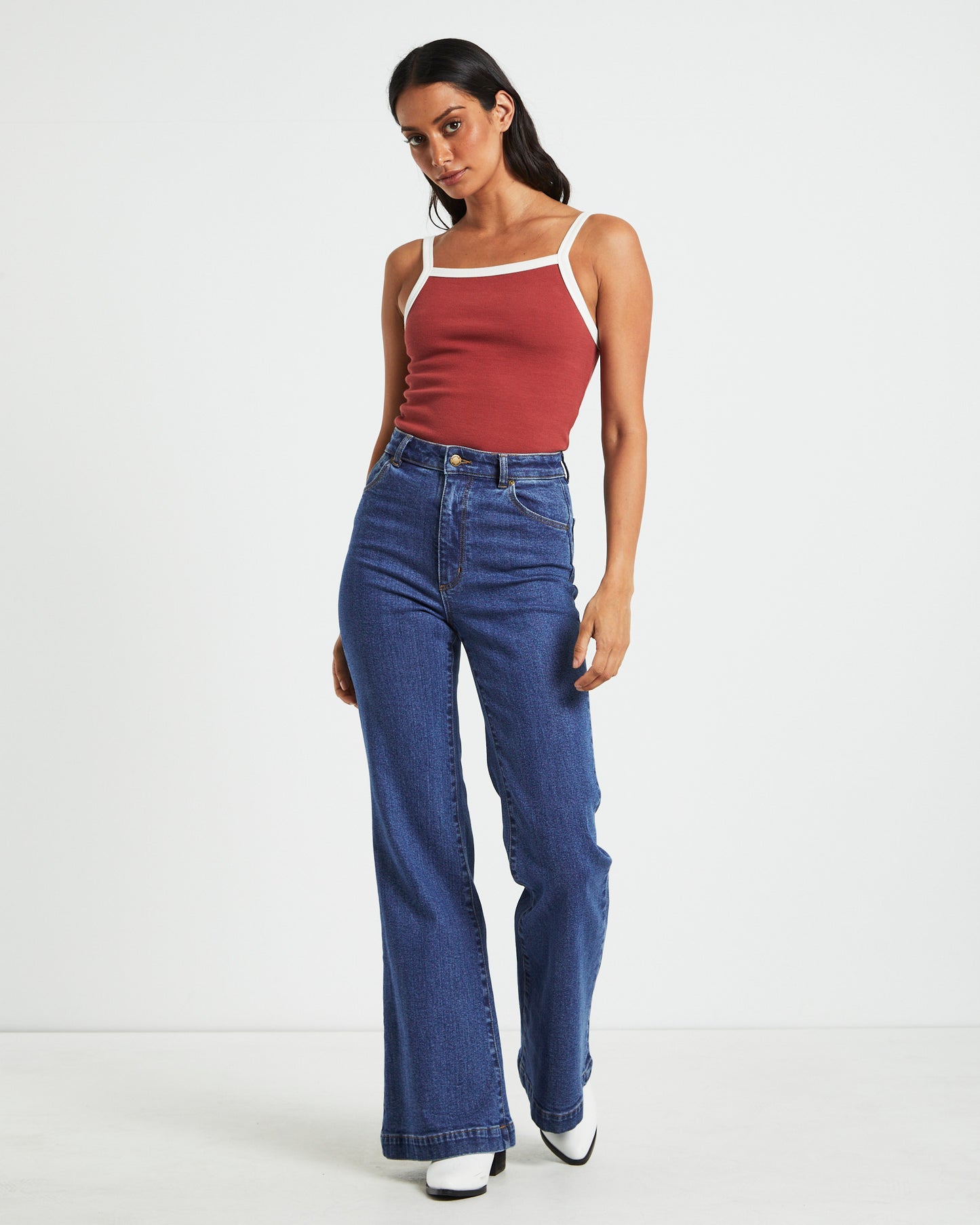 Organic Naomi Tank Top in Brick