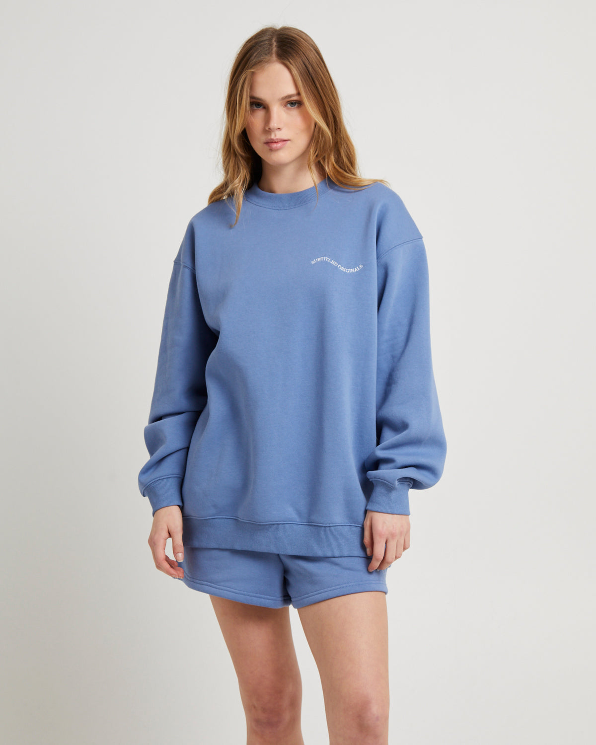 Oversized Wave Origin Fleece Jumper STEELE BLUE