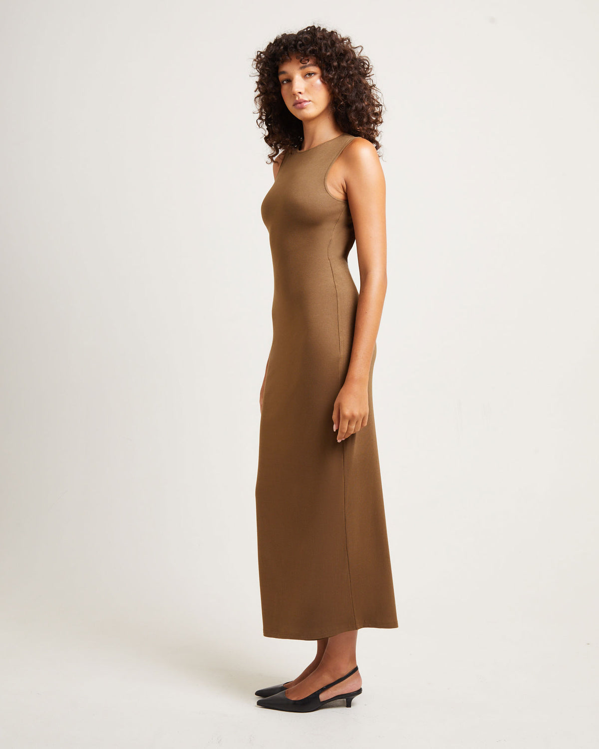 Dahlia Curve Cut Out Maxi Dress CHOCOLATE