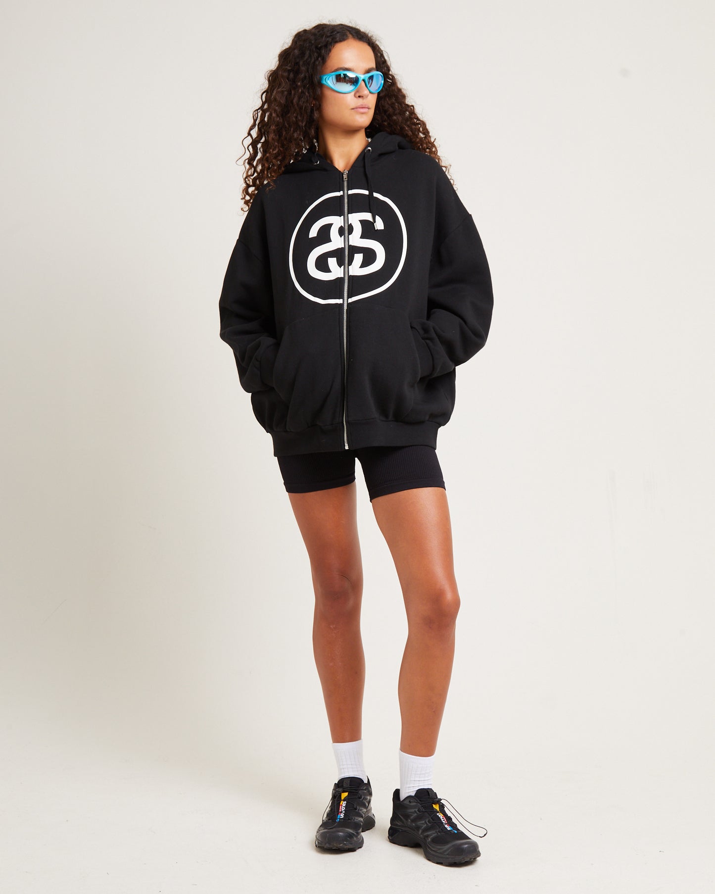 S Link Zip Thru Hoodie Black