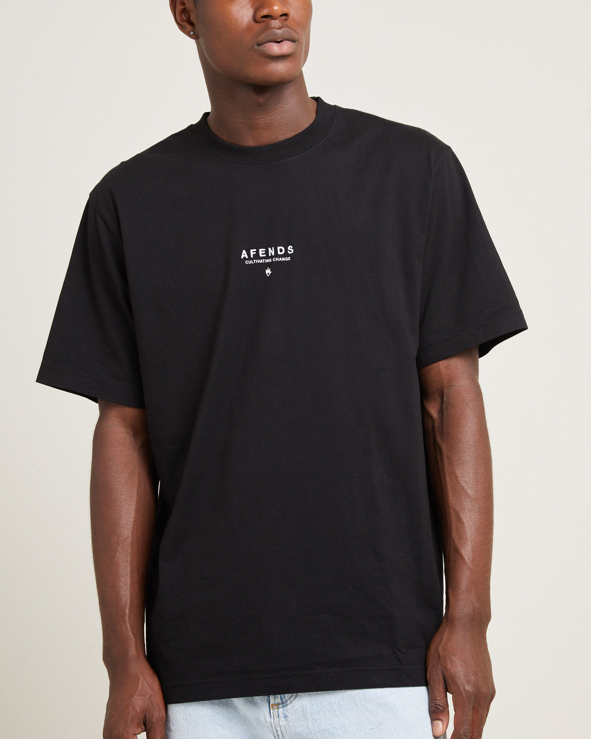 Space Recycled Retro T-Shirt BLACK