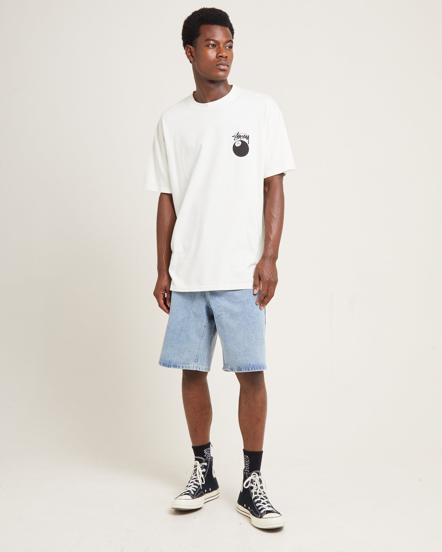 8 Ball Heavyweight Short Sleeve T-Shirt Washed White