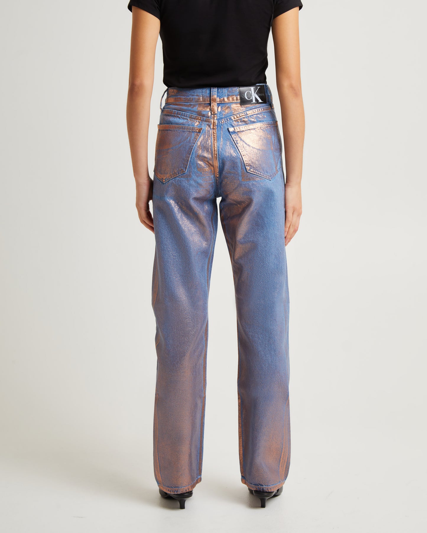 High Rise Straight Jeans Denim Medium